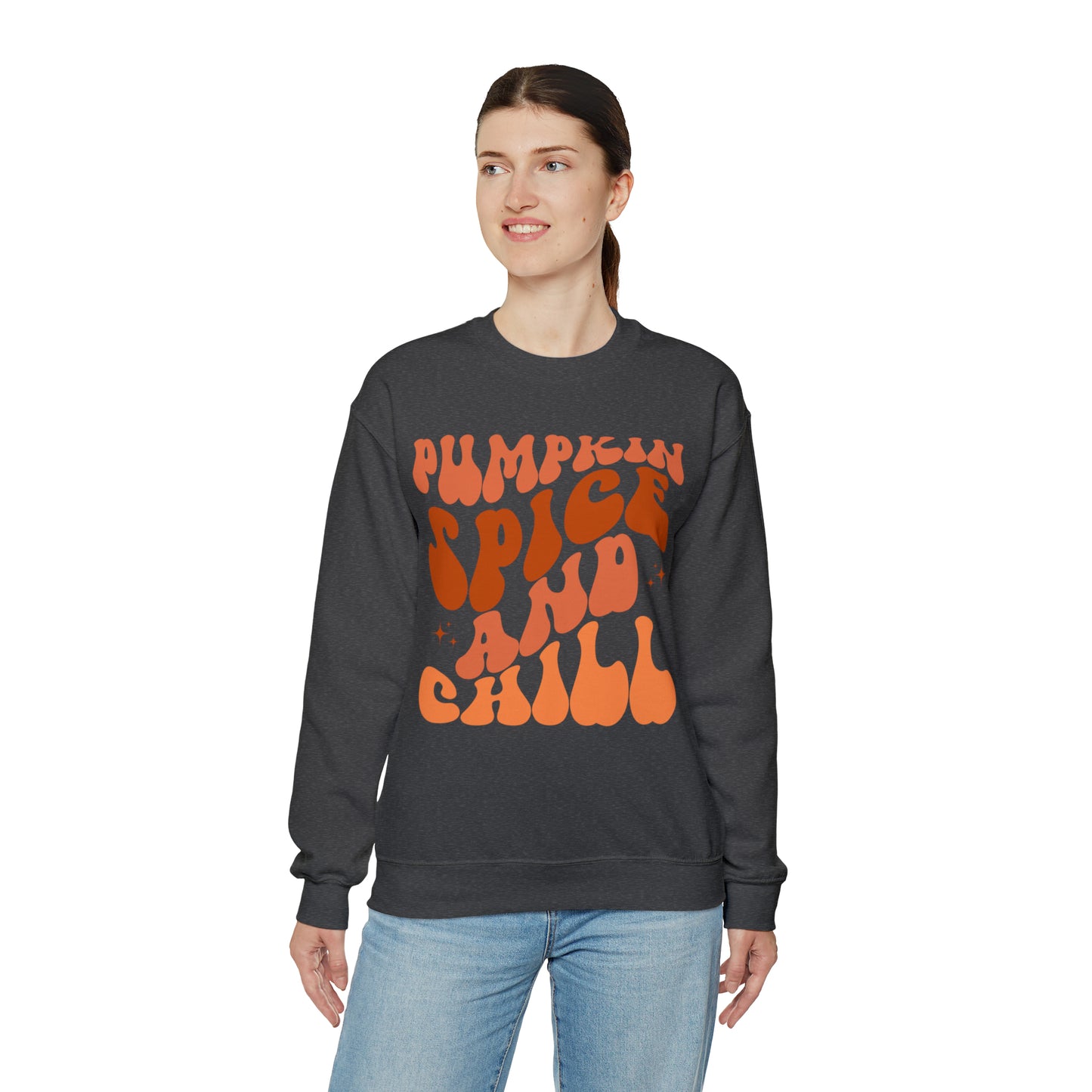 Pumpkin Spice and Chill Heavy Blend™ Crewneck Sweatshirt