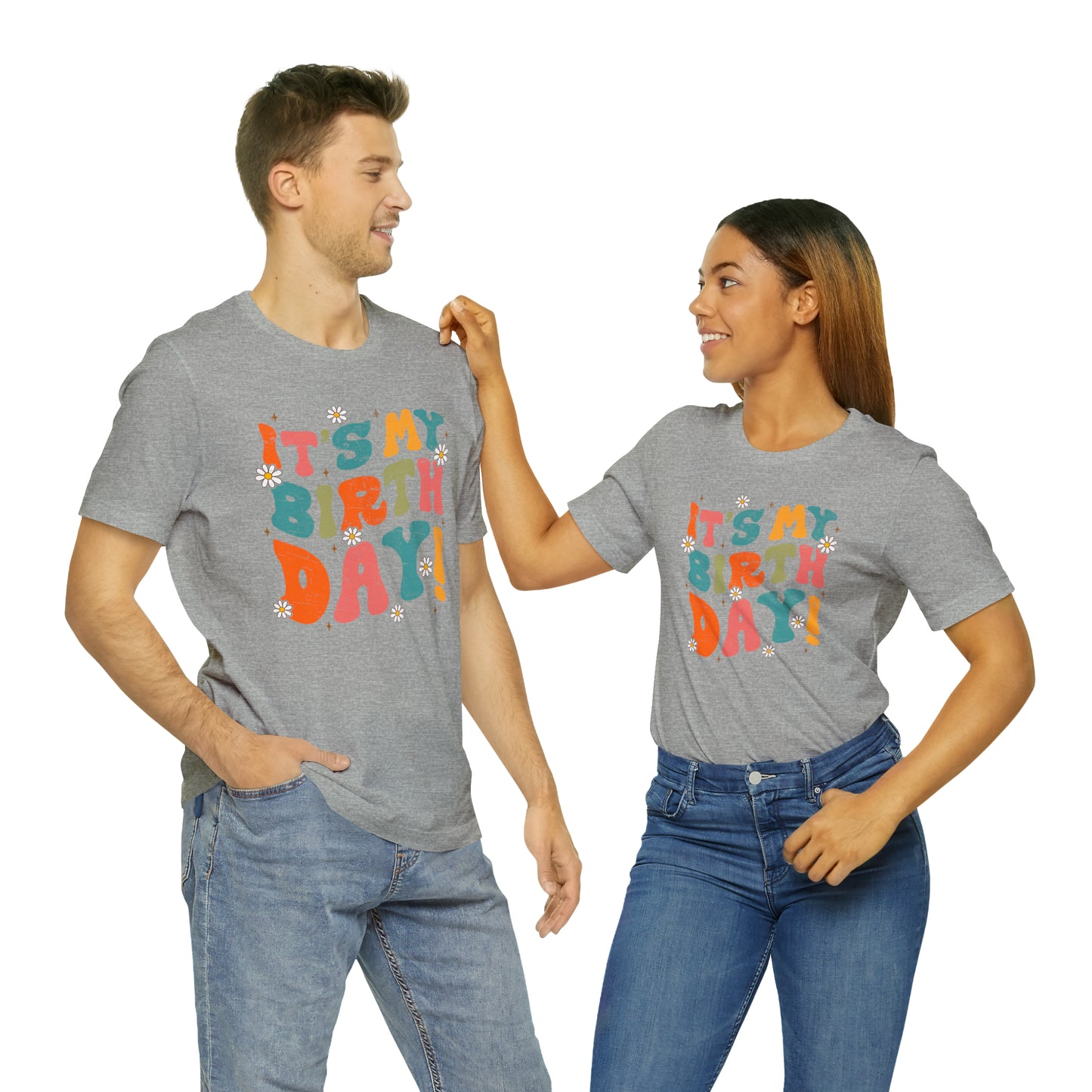 Distressed It's My Birthday Colorful Daisy T-Shirt