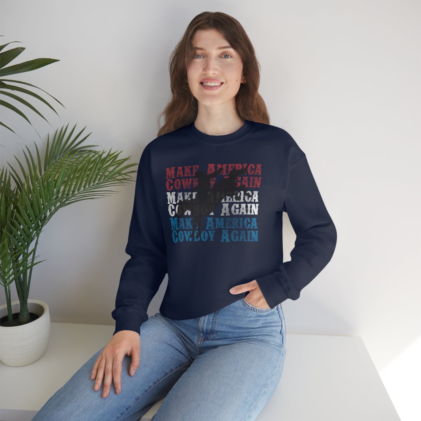 "Make America Cowboy Again" - Unisex Heavy Blend™ Crewneck Sweatshirt