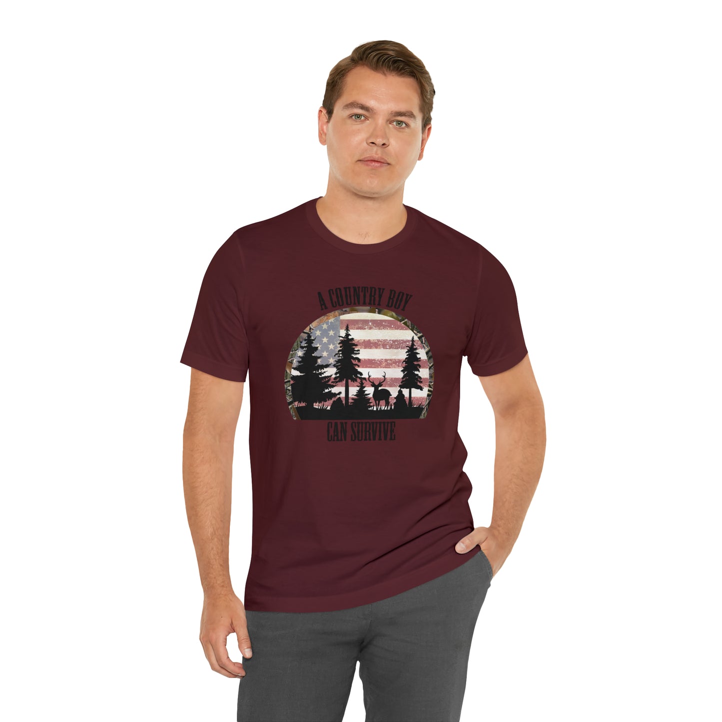 "A Country Boy Can Survive" Unisex Jersey Short Sleeve Tee