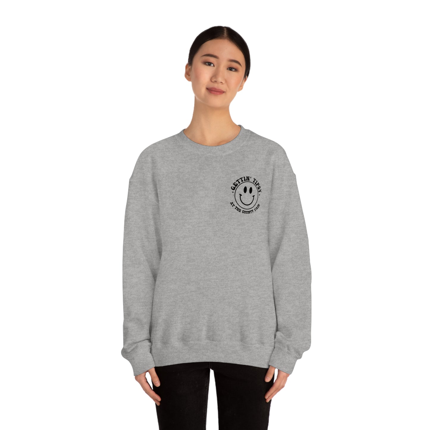 "Gettin' Tipsy at the County Fair" (Front & Back Design) - Unisex Heavy Blend™ Crewneck Sweatshirt