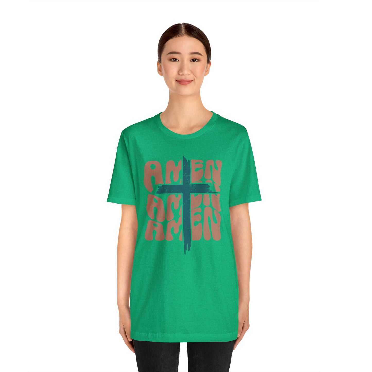 Amen Amen Amen with Cross Boho Color T-Shirt