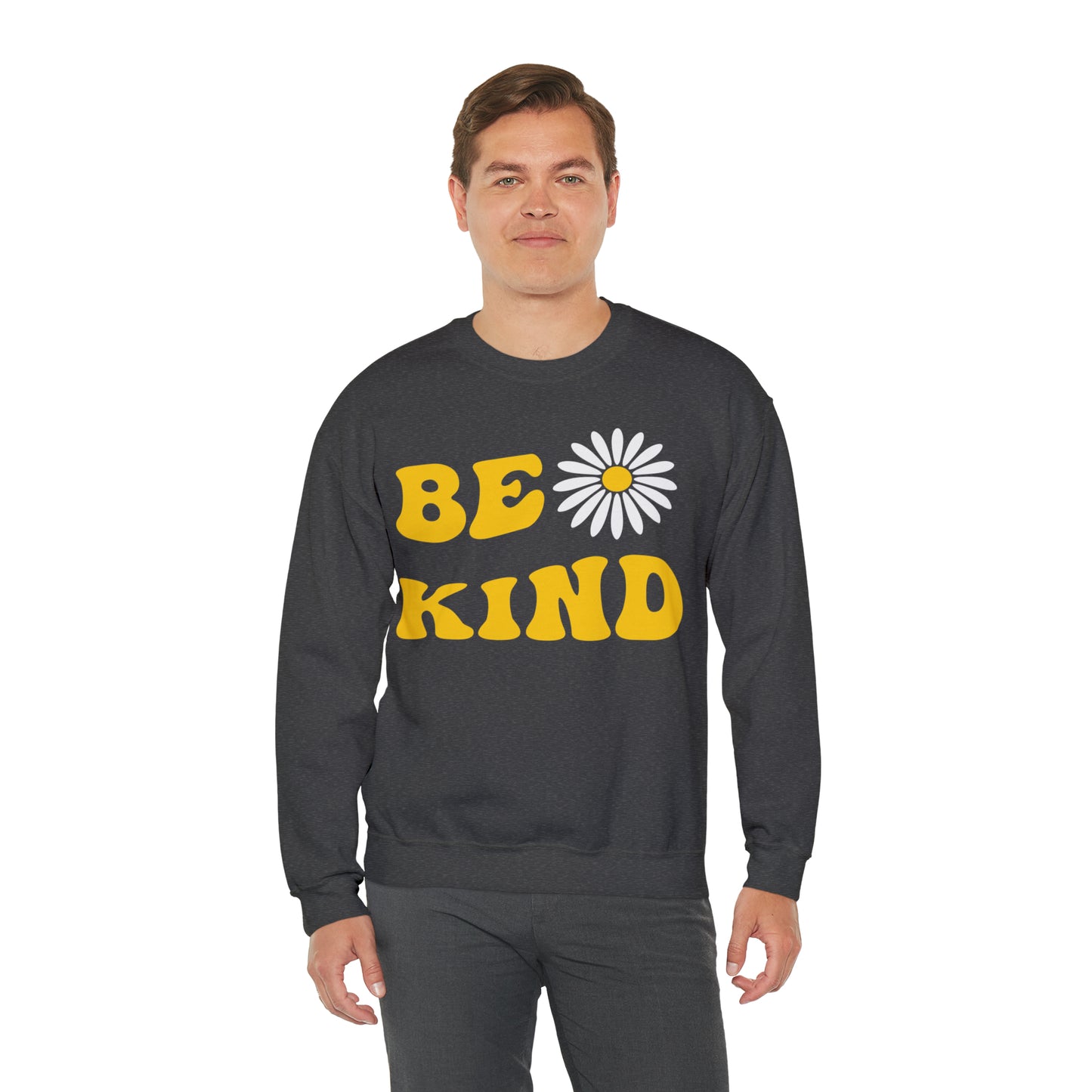 Be Kind Yellow Sunflower Unisex Heavy Blend™ Crewneck Sweatshirt