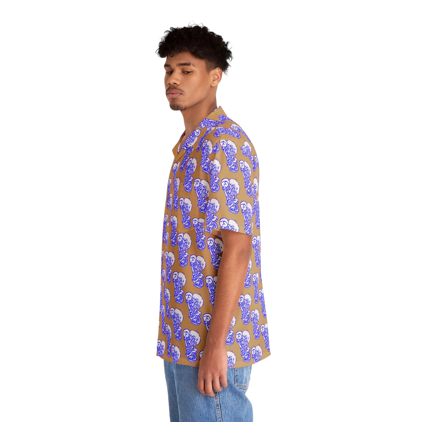 Freeburg Midget Men's Hawaiian Shirt - Tan