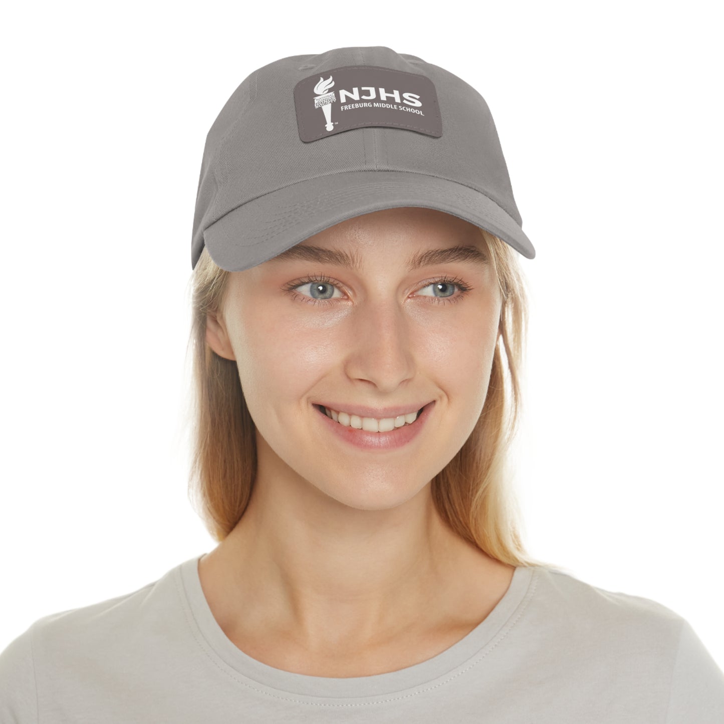 Freeburg Middle School White Torch Hat with Leather Patch