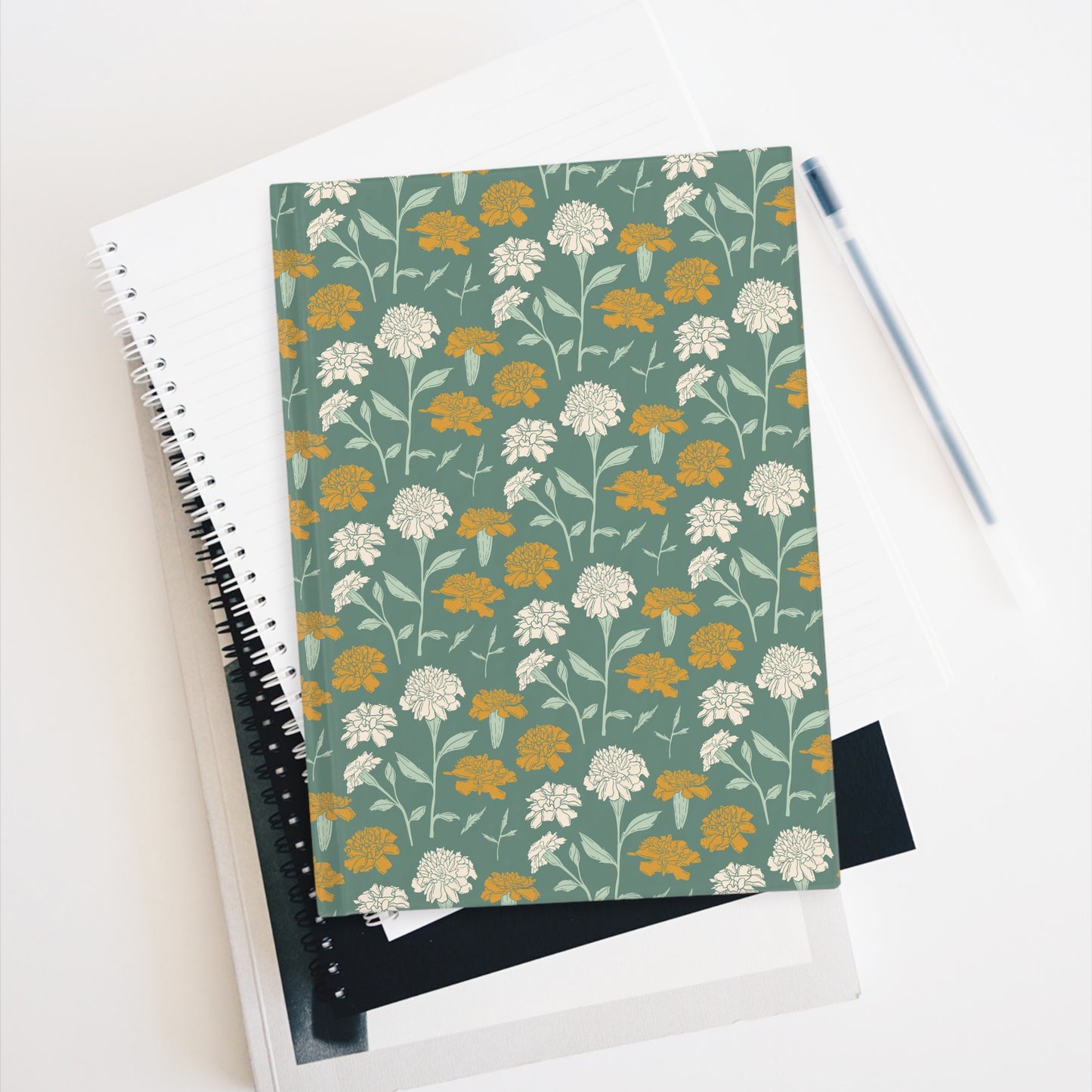 Cream and Green Mum Floral Journal - Blank