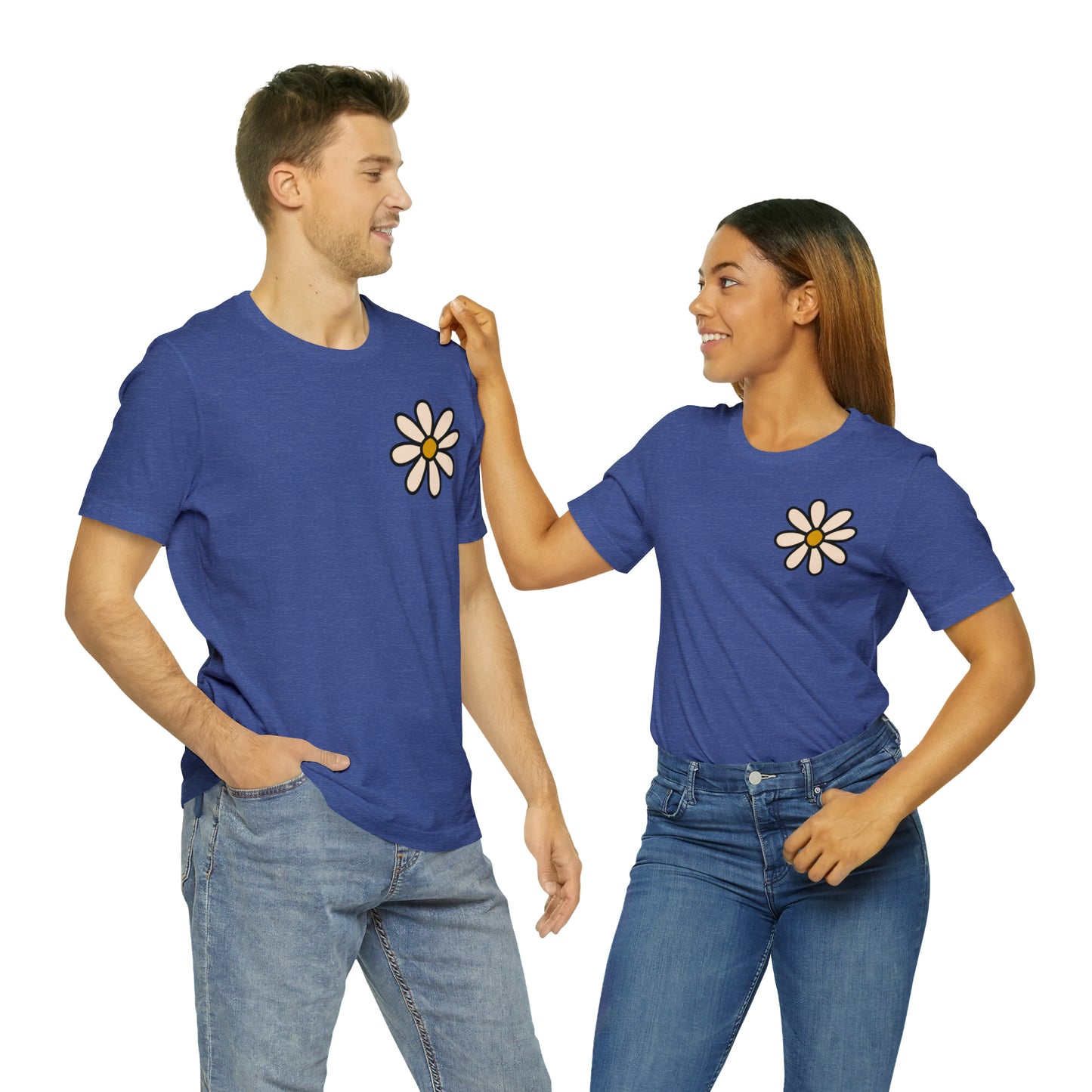 Distressed Daisy Love Like Jesus - Front and Back Design - T-Shirt