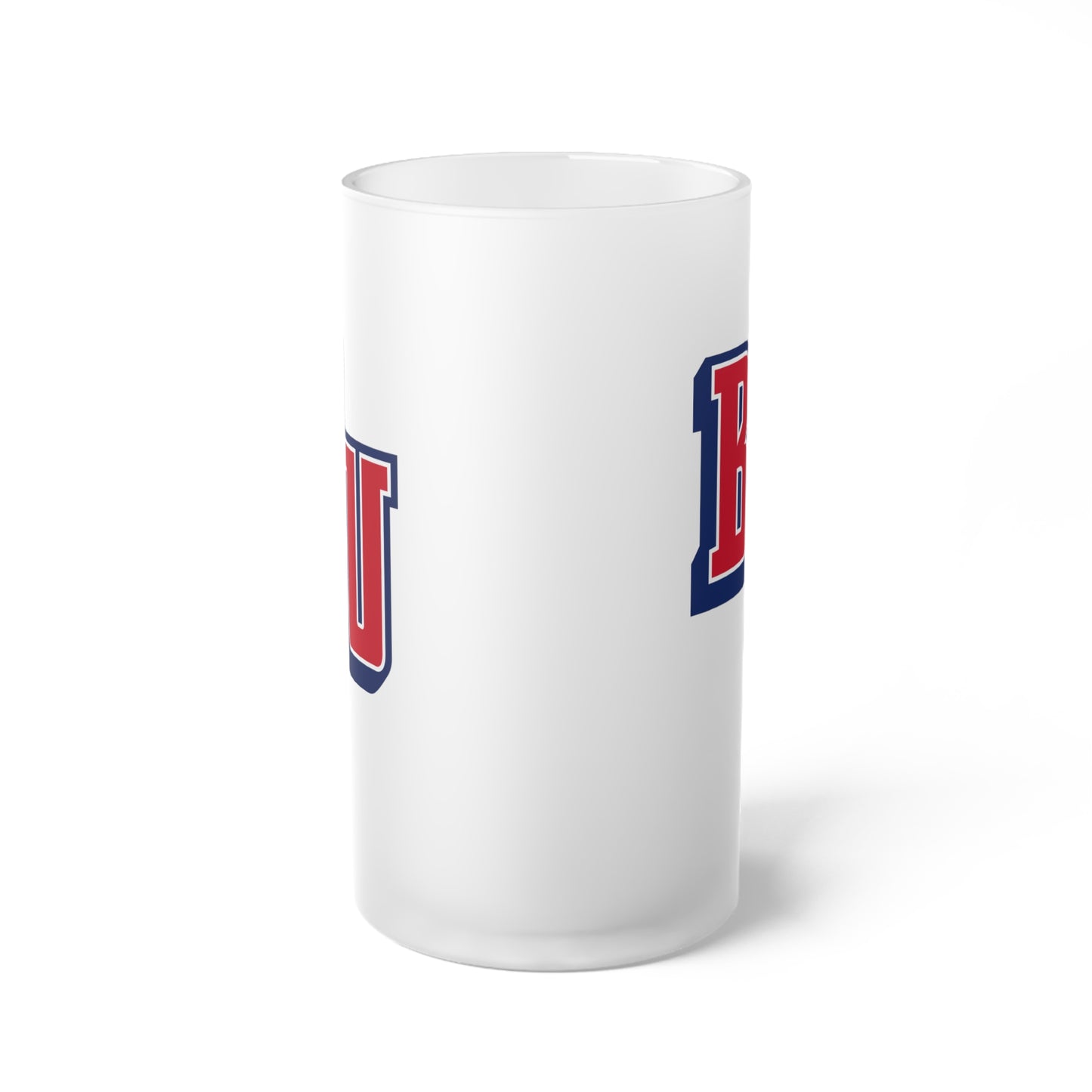 Belmont University BU Frosted Glass Beer Mug