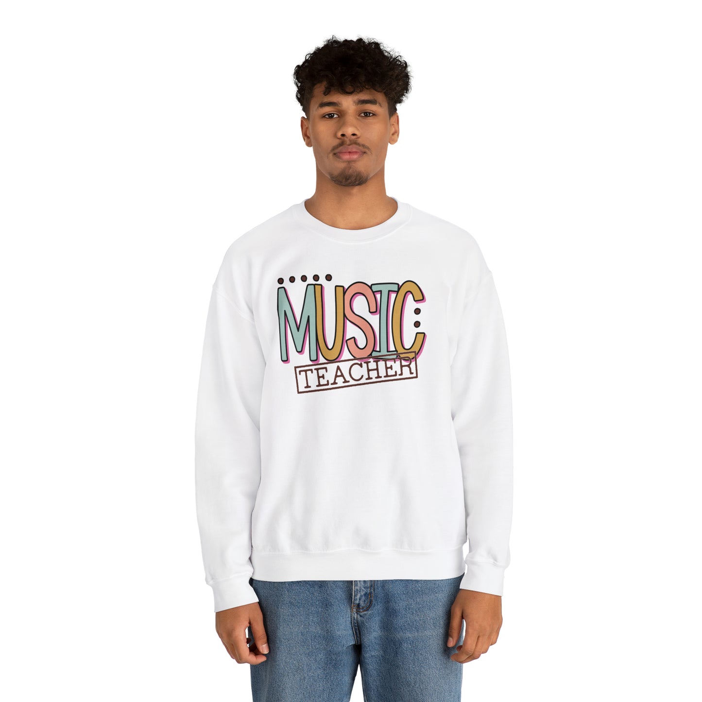 Vintage Multi-Colored Technology Teacher Lined Heavyweight Crewneck Sweatshirt