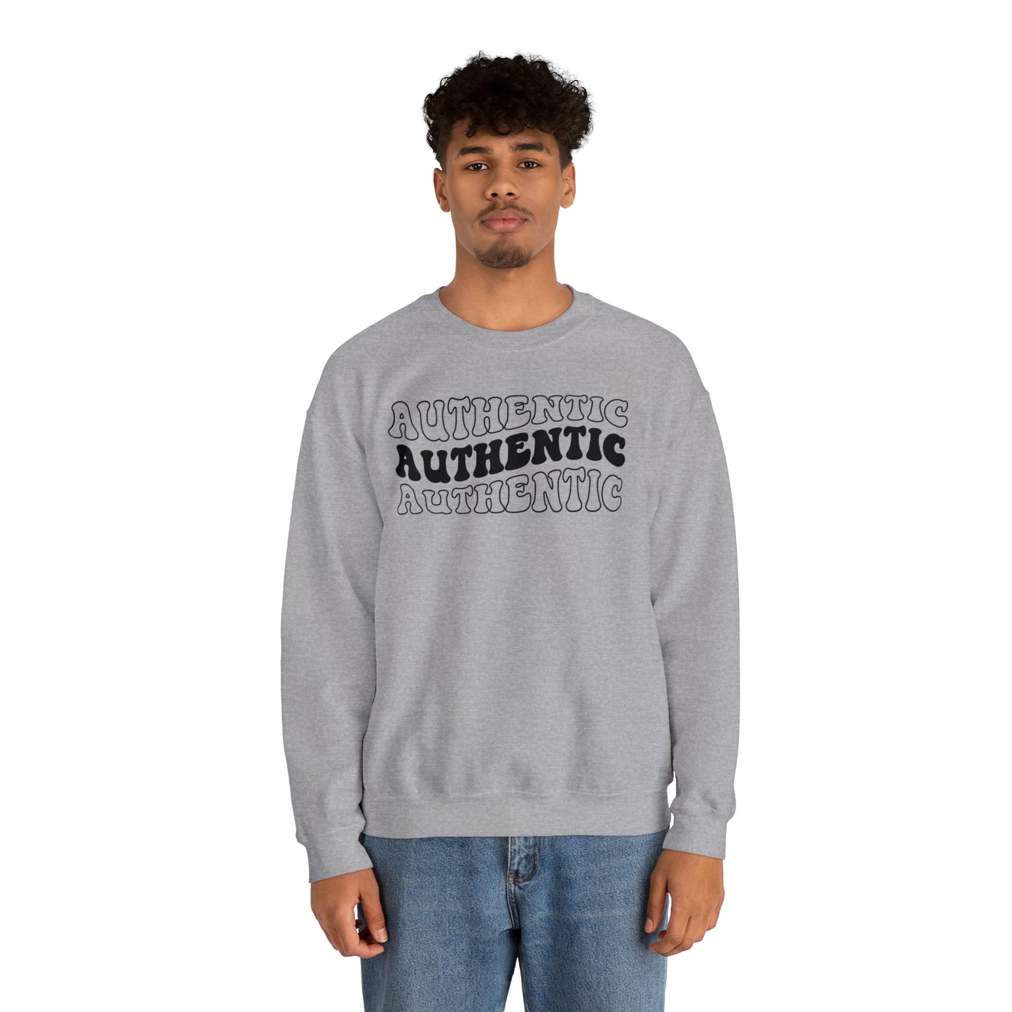 "Authentic" Black Logo Unisex Heavy Blend™ Crewneck Sweatshirt