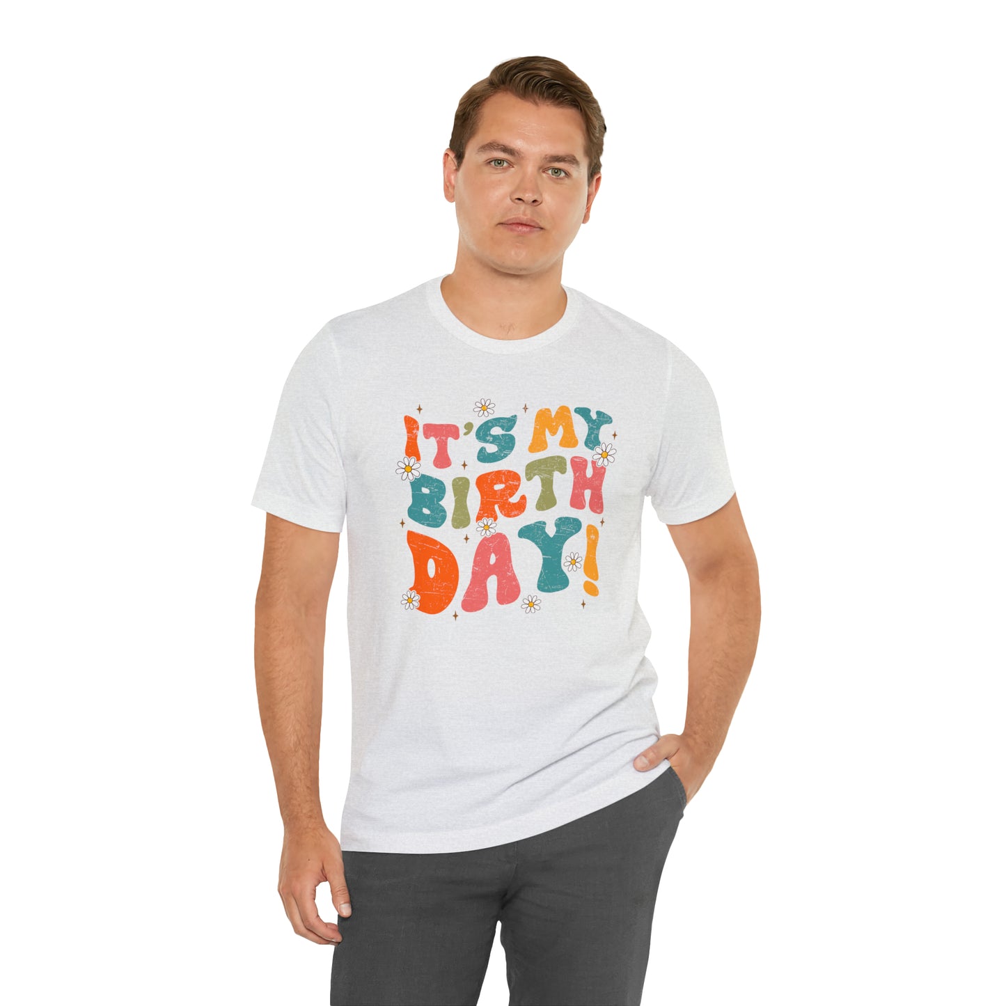 Distressed It's My Birthday Colorful Daisy T-Shirt