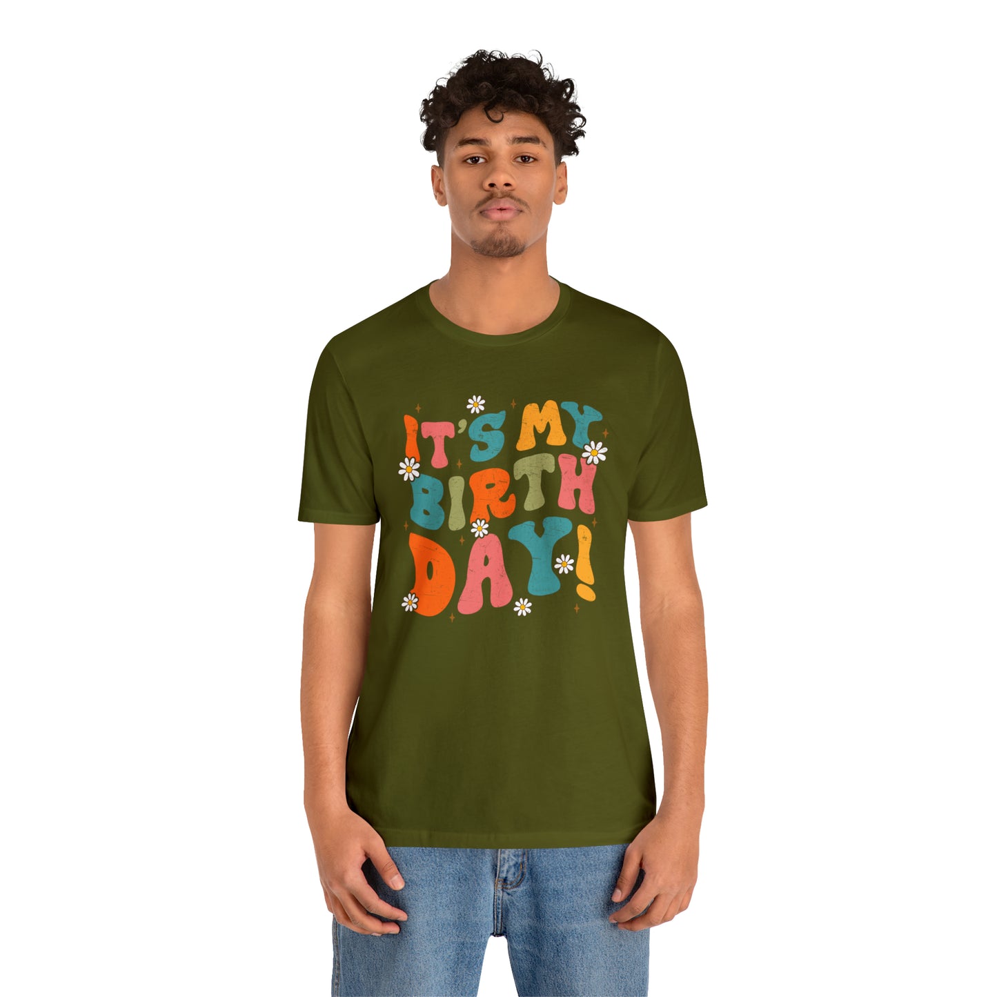Distressed It's My Birthday Colorful Daisy T-Shirt