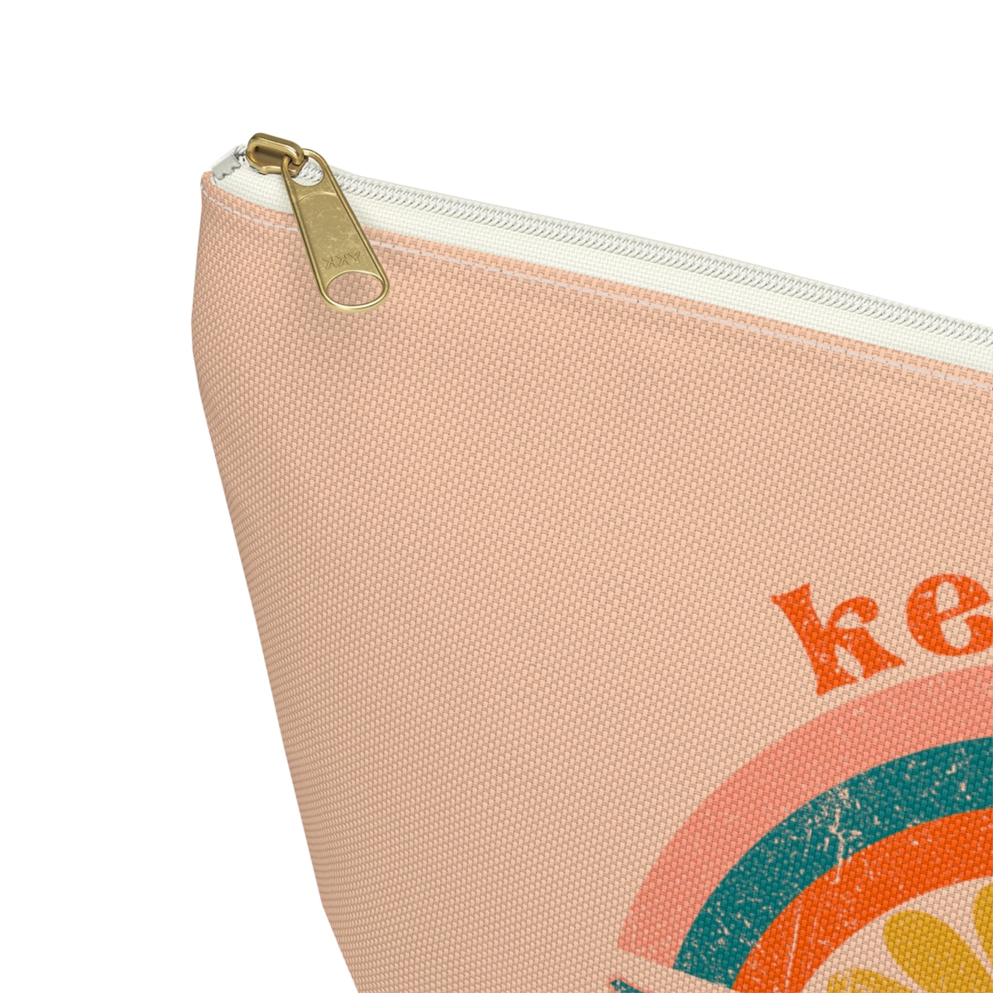 Christian Keep the Faith Print Design Accessory Pouch w T-bottom