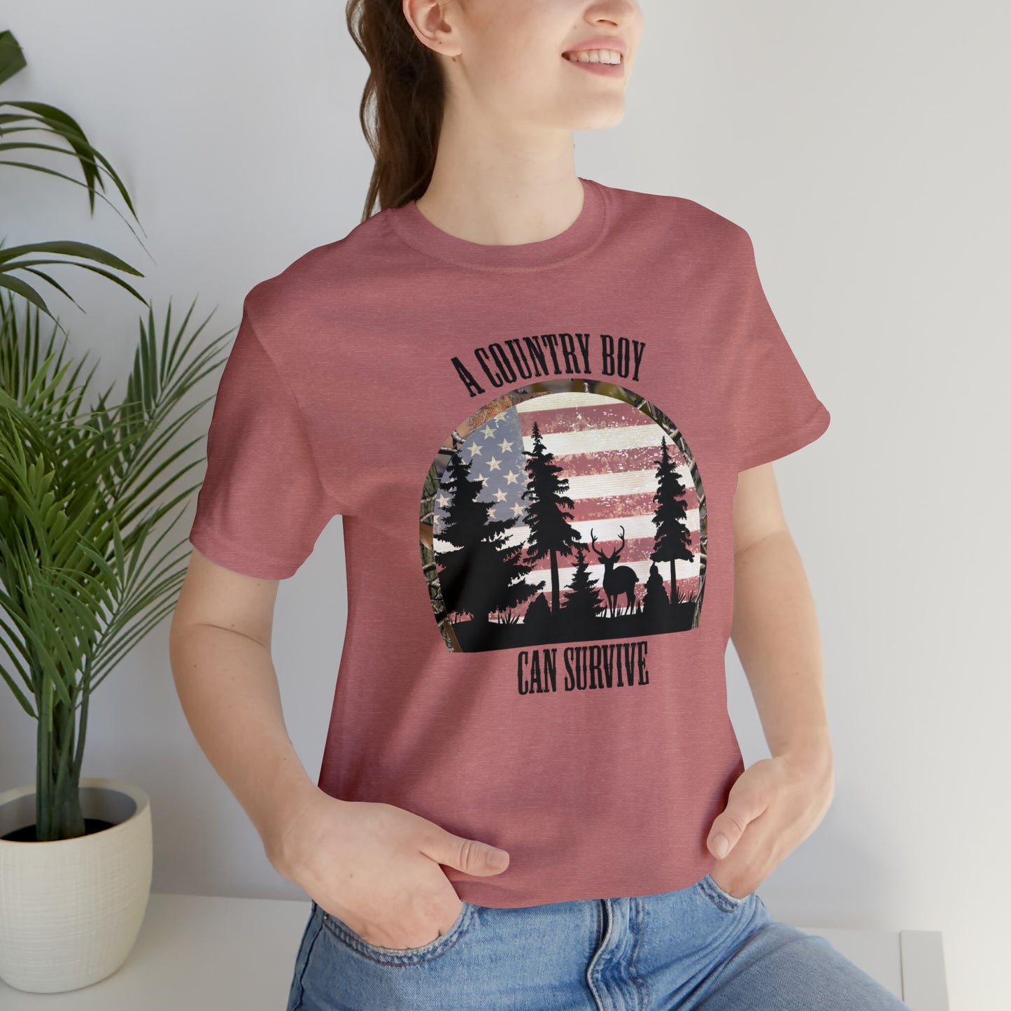 "A Country Boy Can Survive" Unisex Jersey Short Sleeve Tee