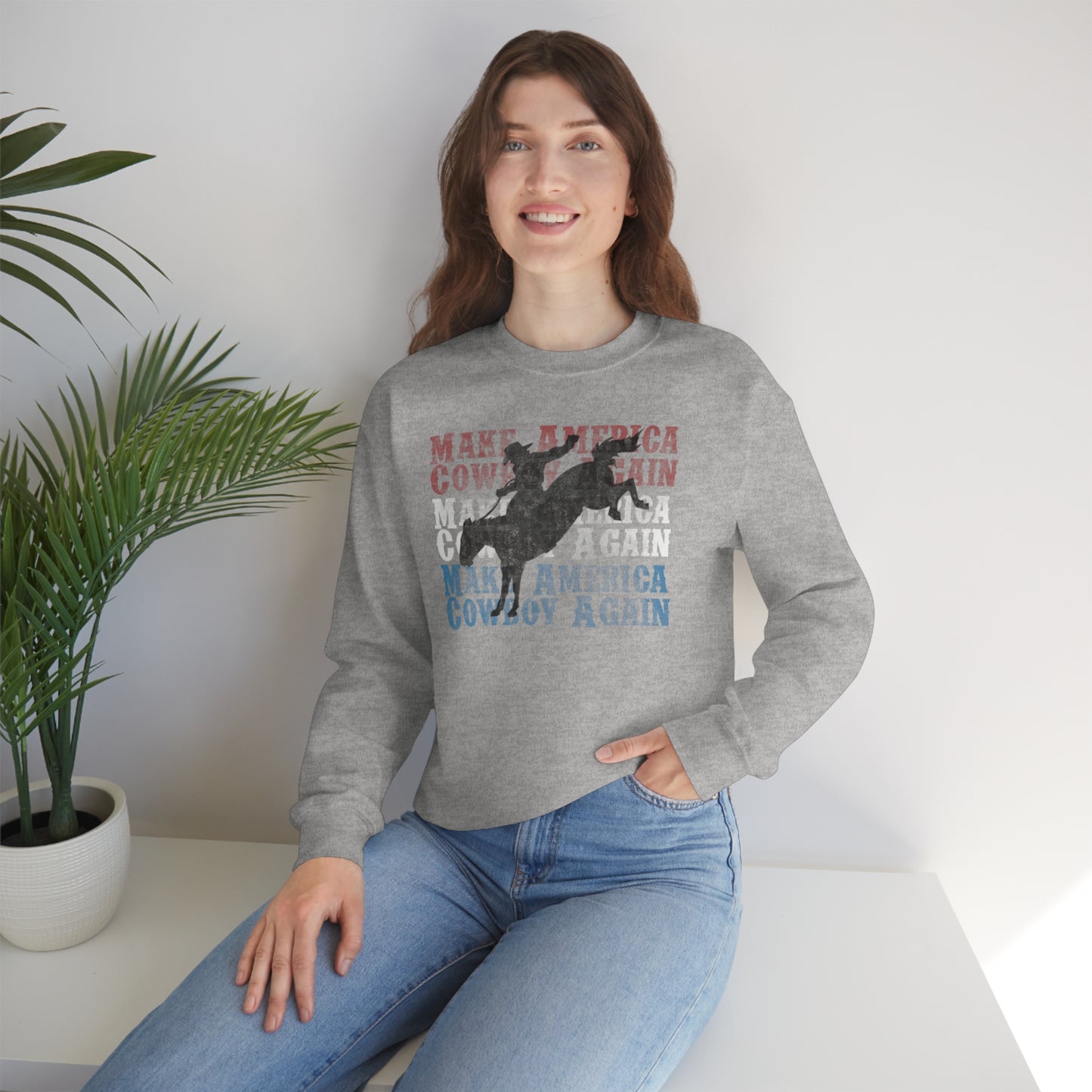 "Make America Cowboy Again" - Unisex Heavy Blend™ Crewneck Sweatshirt
