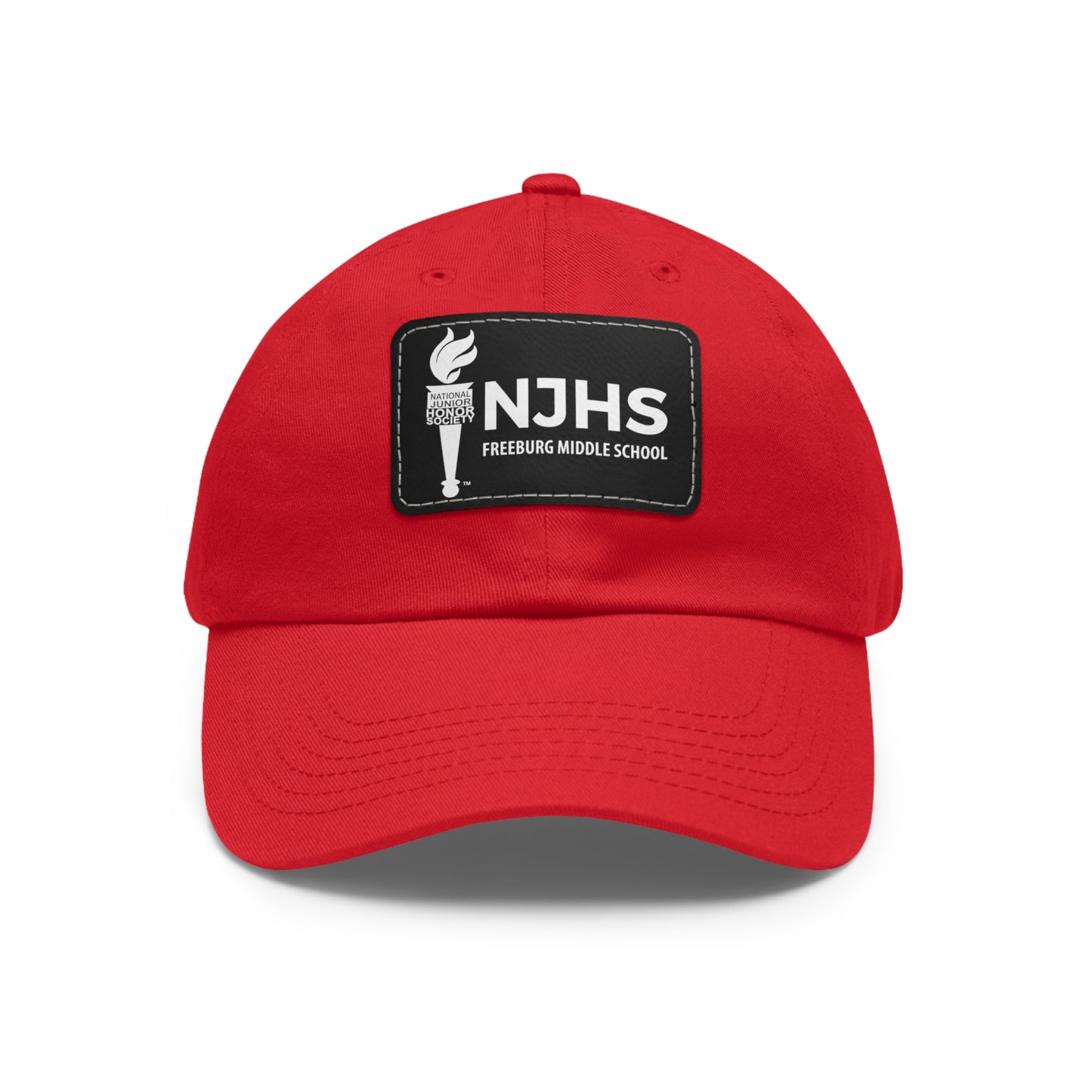 Freeburg Middle School White Torch Hat with Leather Patch