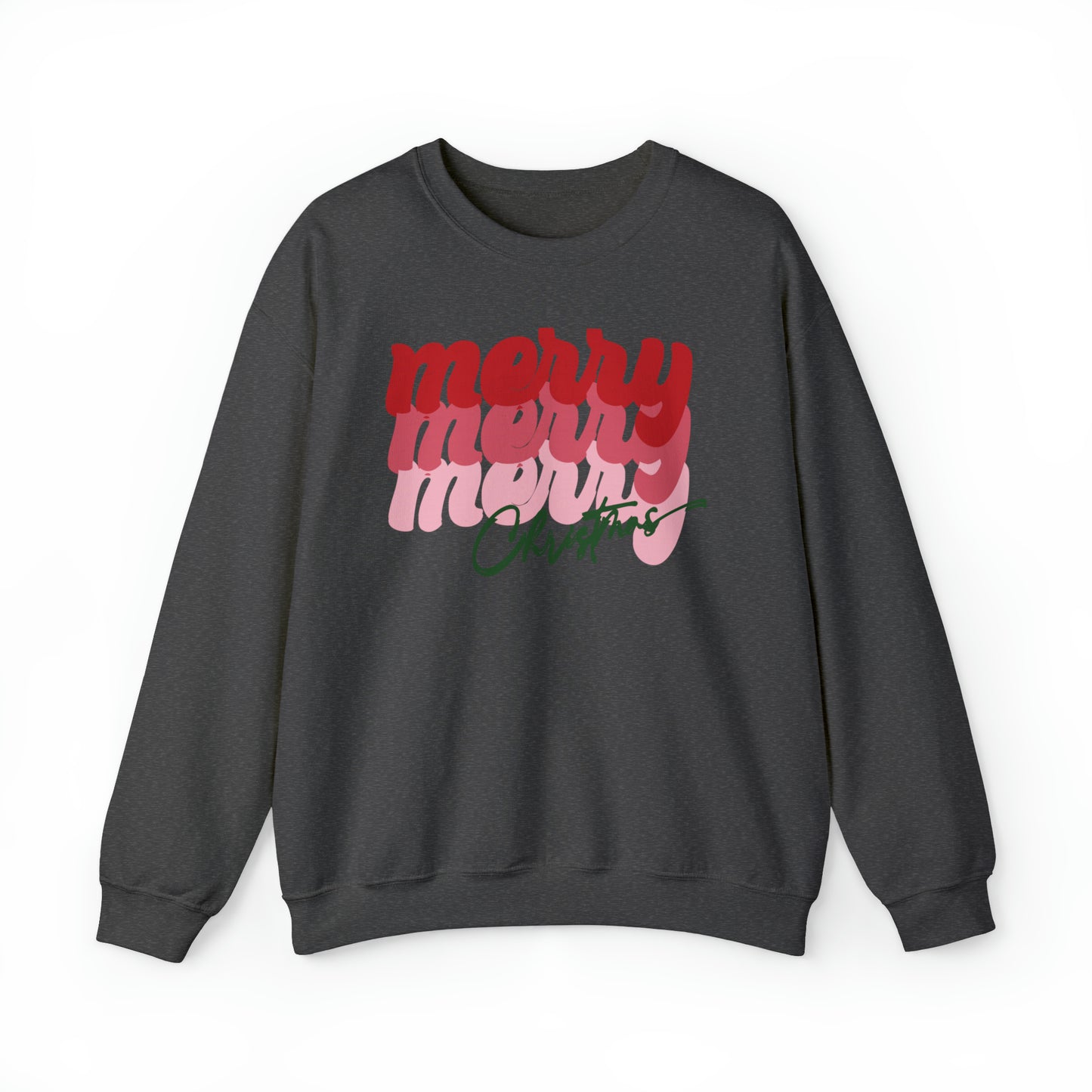Merry Merry Merry Christmas Unisex Heavy Blend™ Crewneck Sweatshirt