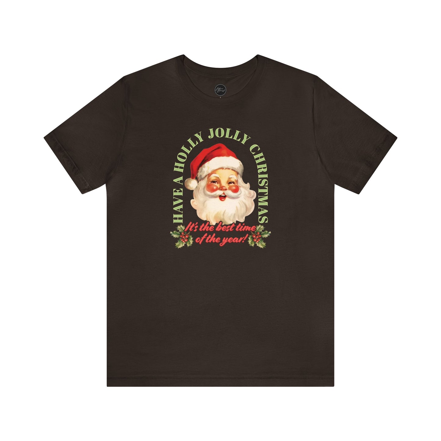 Have a Holly Jolly Christmas Arched Classic Santa Bella Jersey Short Sleeve Tee (Unisex)