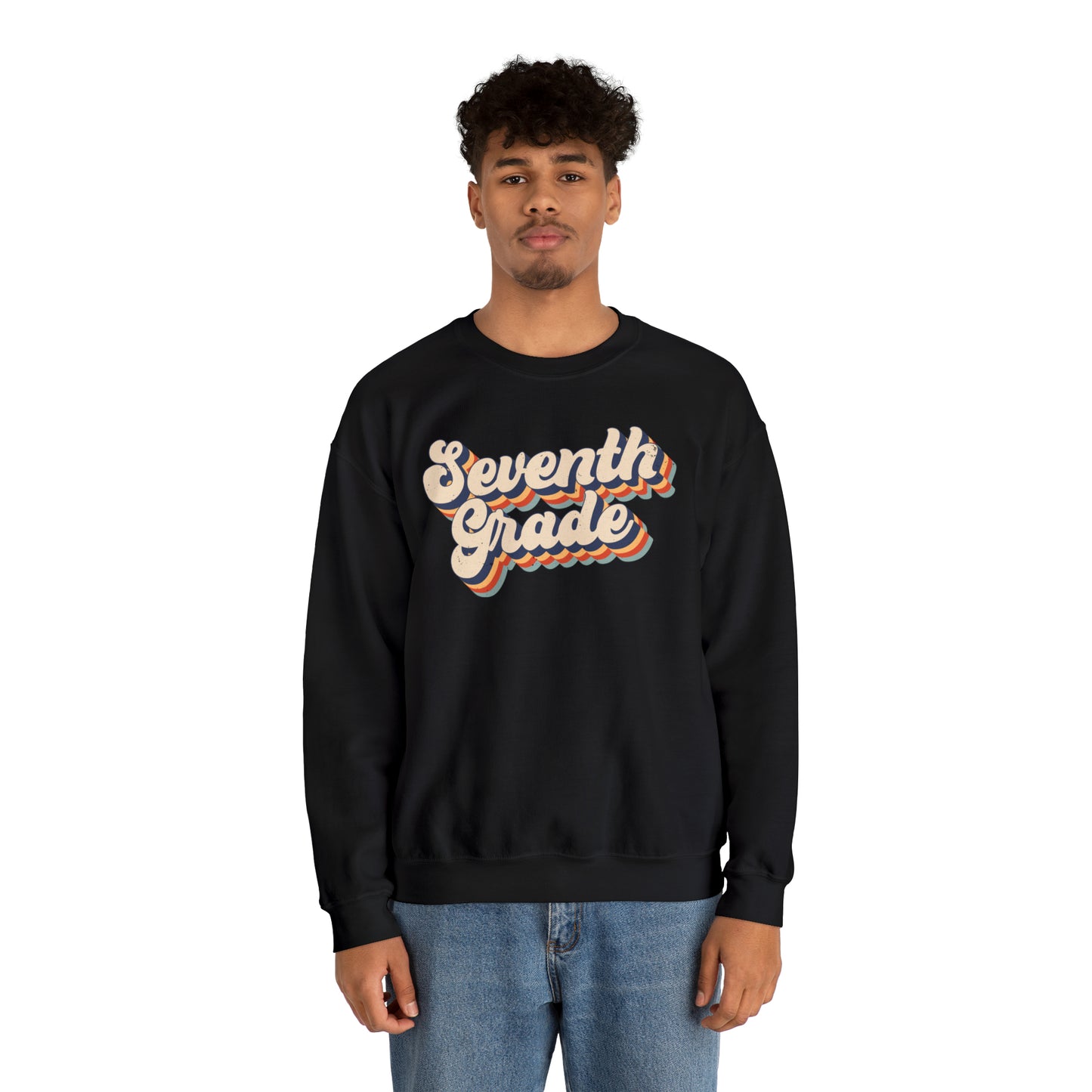 Retro Seventh Grade Unisex Heavy Blend™ Crewneck Sweatshirt