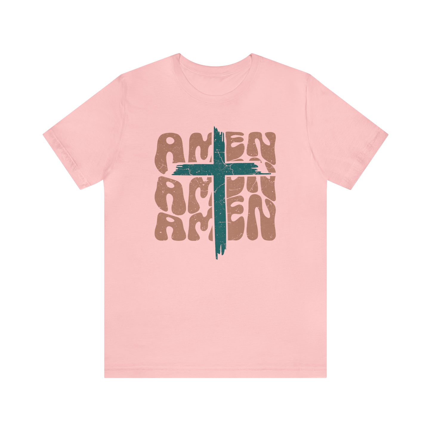 Amen Amen Amen with Cross Boho Color T-Shirt