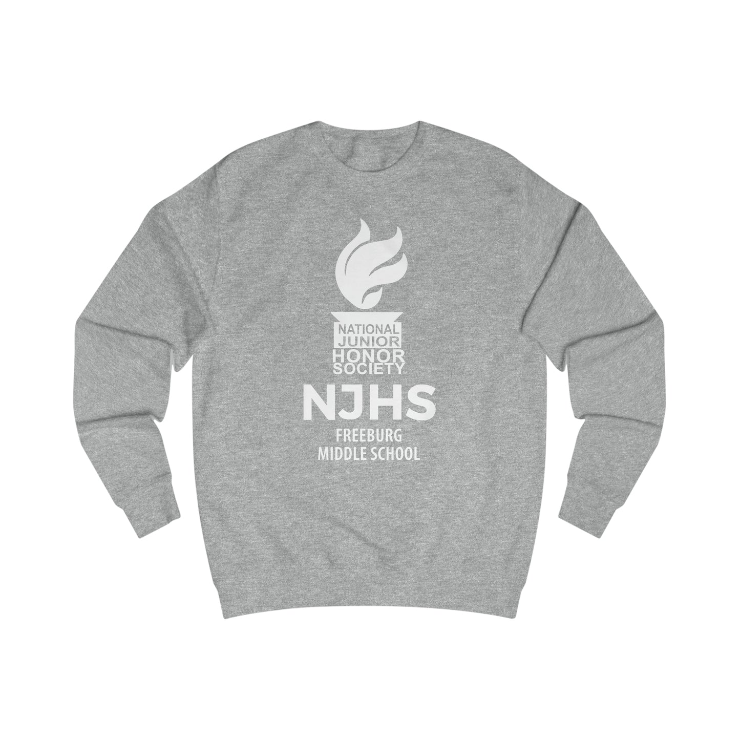 Freeburg Middle School White NJHS National Junior Honor Society Torch Logo Unisex Heavy Blend™ Crewneck Sweatshirt
