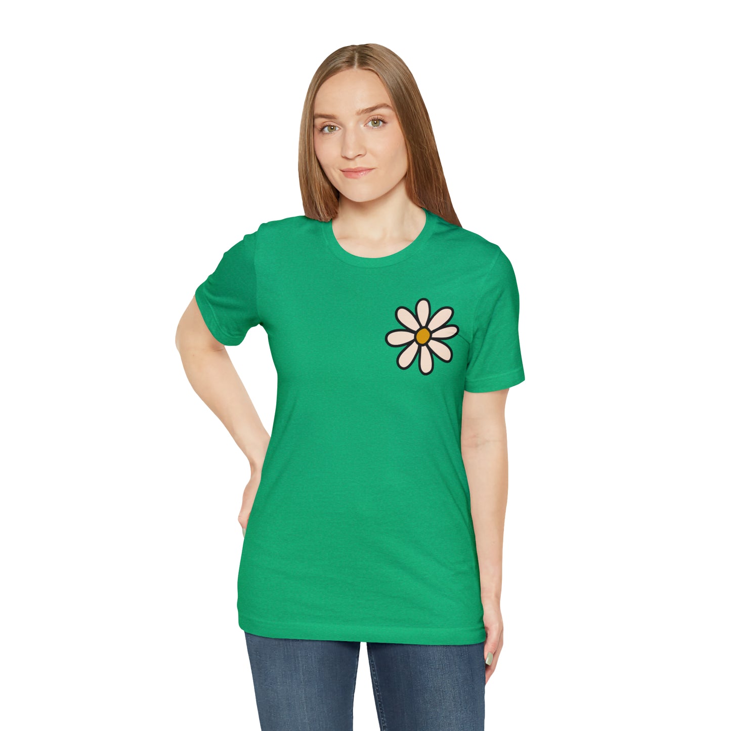 Distressed Daisy Love Like Jesus - Front and Back Design - T-Shirt