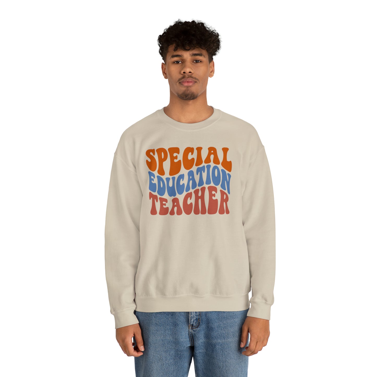Retro Warm Colored Special Education Teacher Unisex Heavy Blend™ Crewneck Sweatshirt