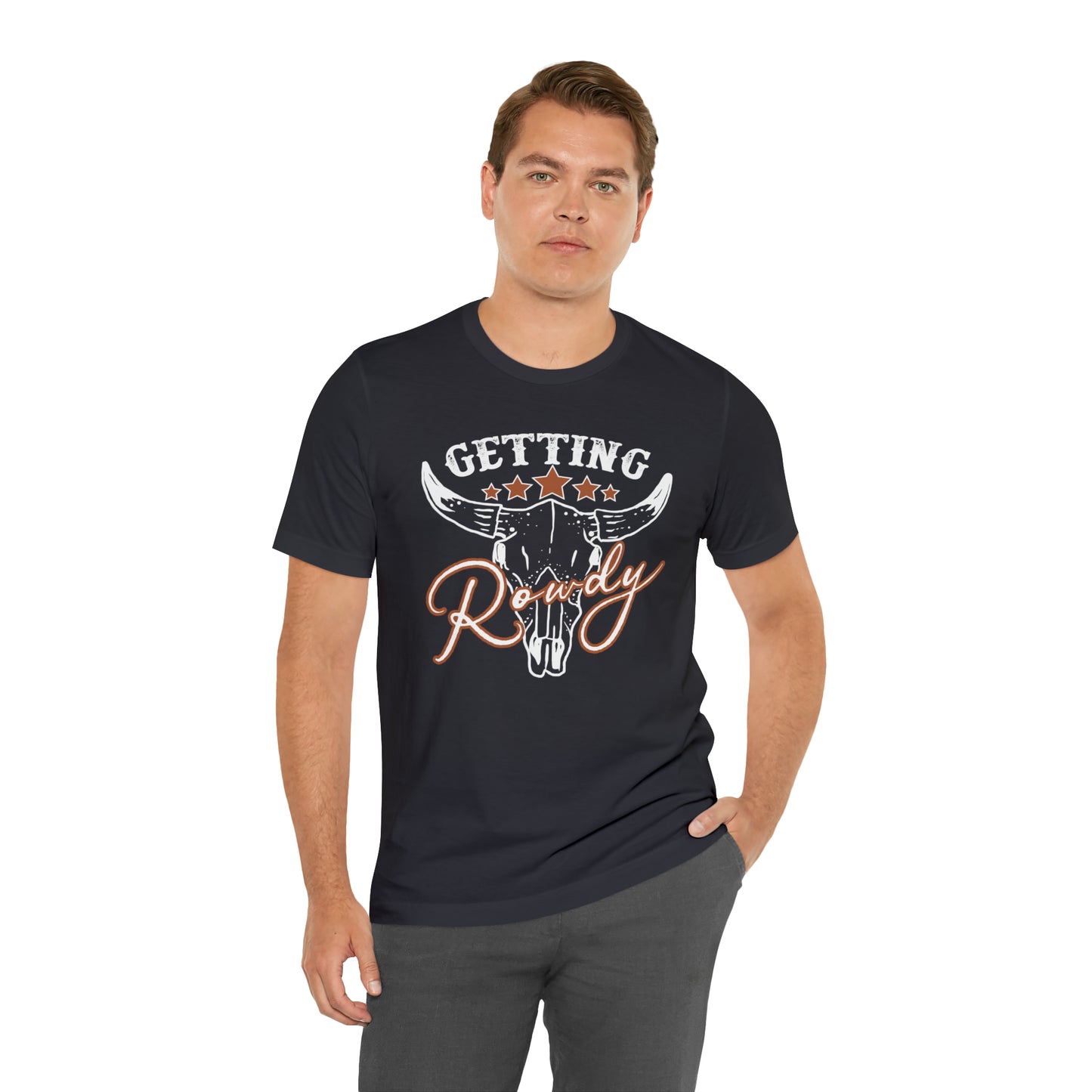 Vintage Getting Rowdy Party/ Bridesmaid/ Groomsman T-Shirt - White Ink