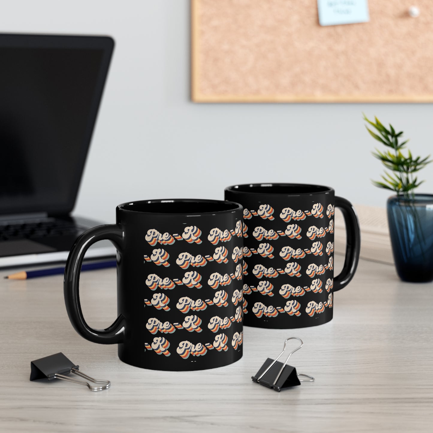 Retro Pre-K n 11oz Black Mug