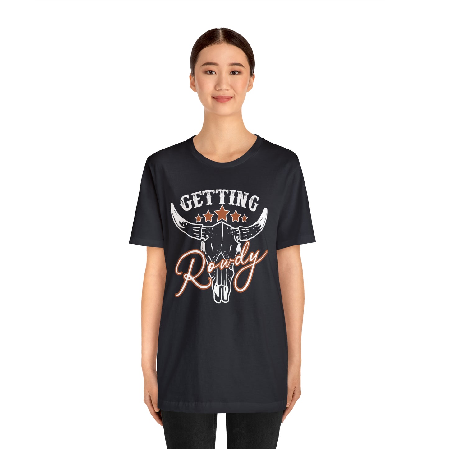 Vintage Getting Rowdy Party/ Bridesmaid/ Groomsman T-Shirt - White Ink