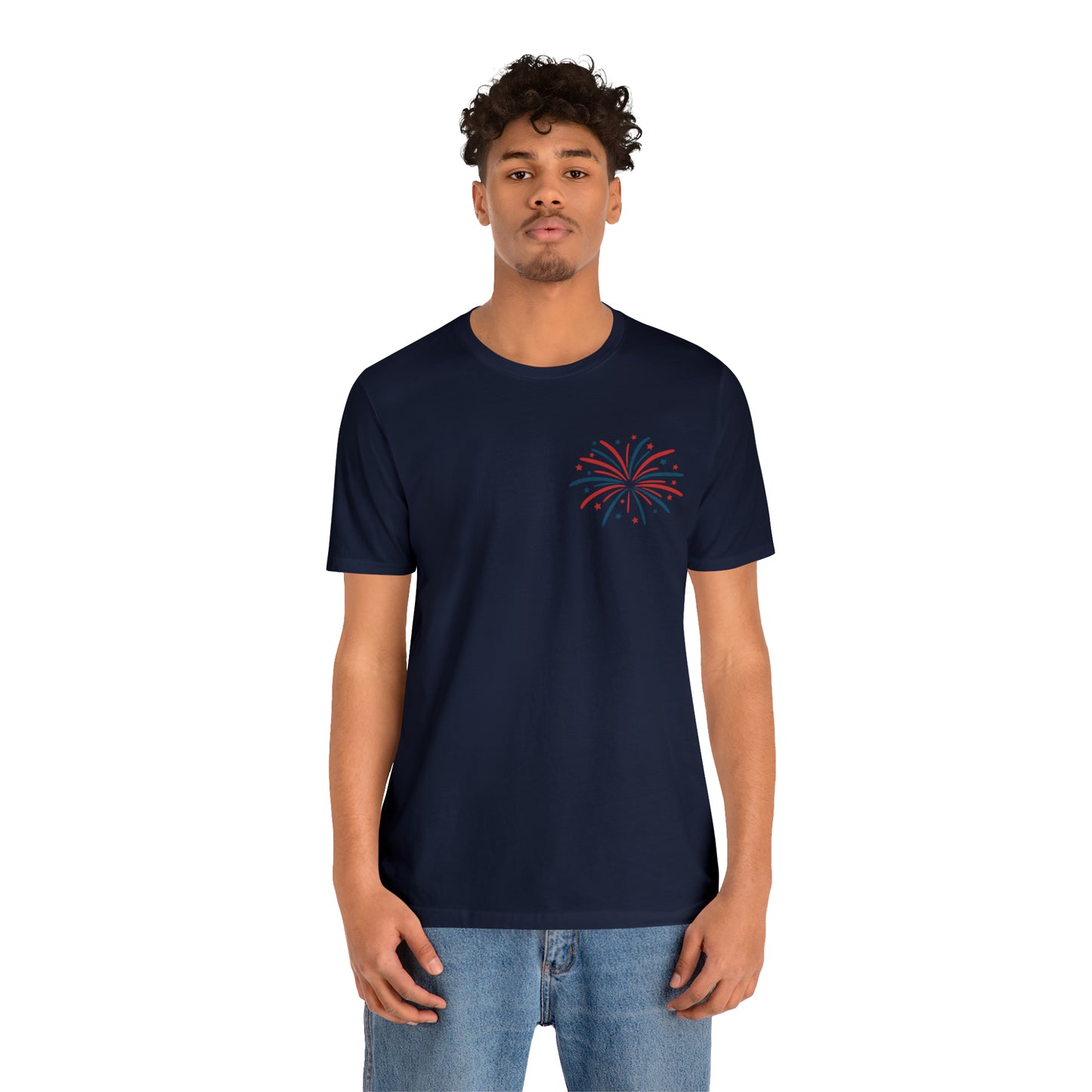 "Land of the Free Because of the Brave" Unisex Jersey Short Sleeve Tee (Front and Back Design)