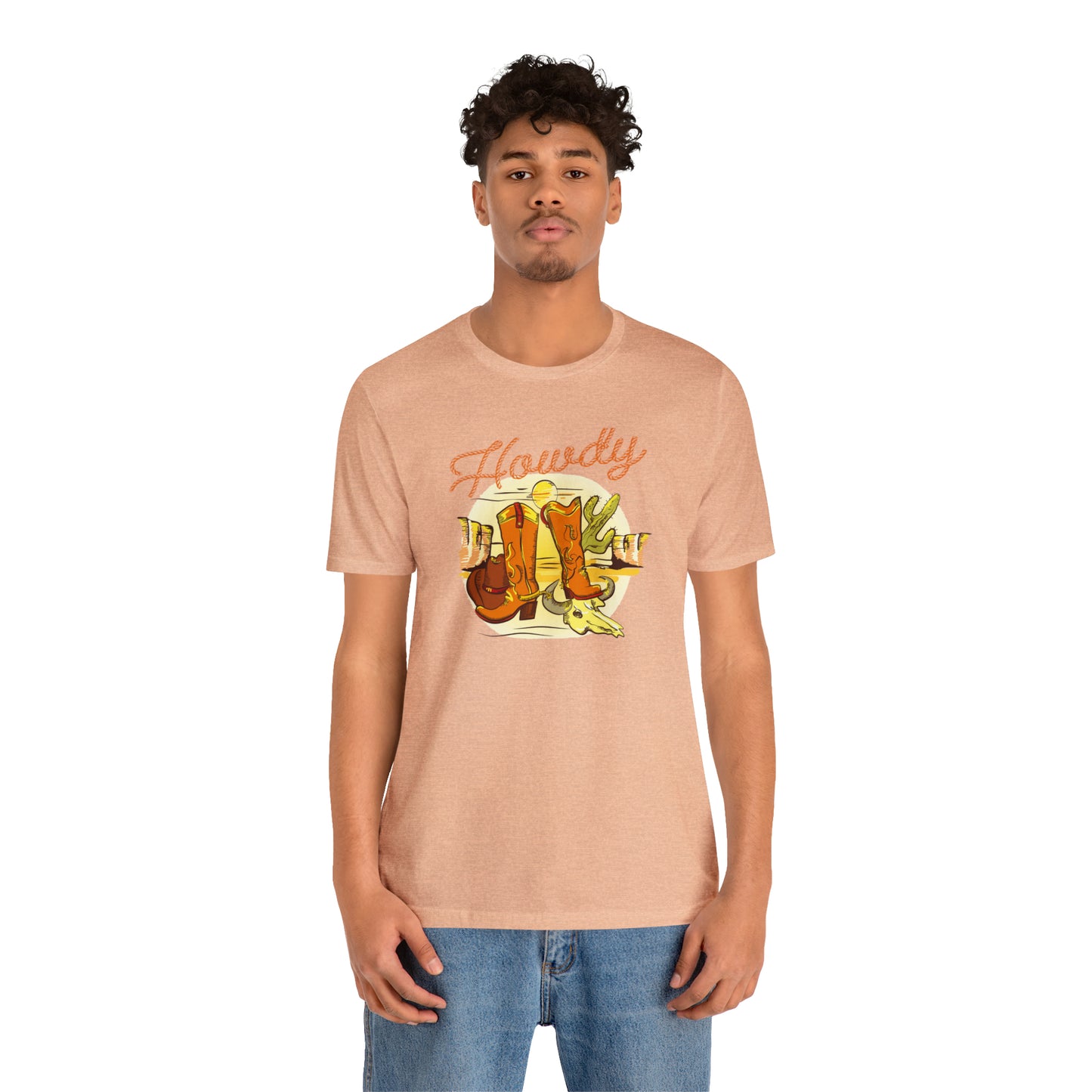 "Rope Howdy with boots" Unisex Jersey Short Sleeve Tee