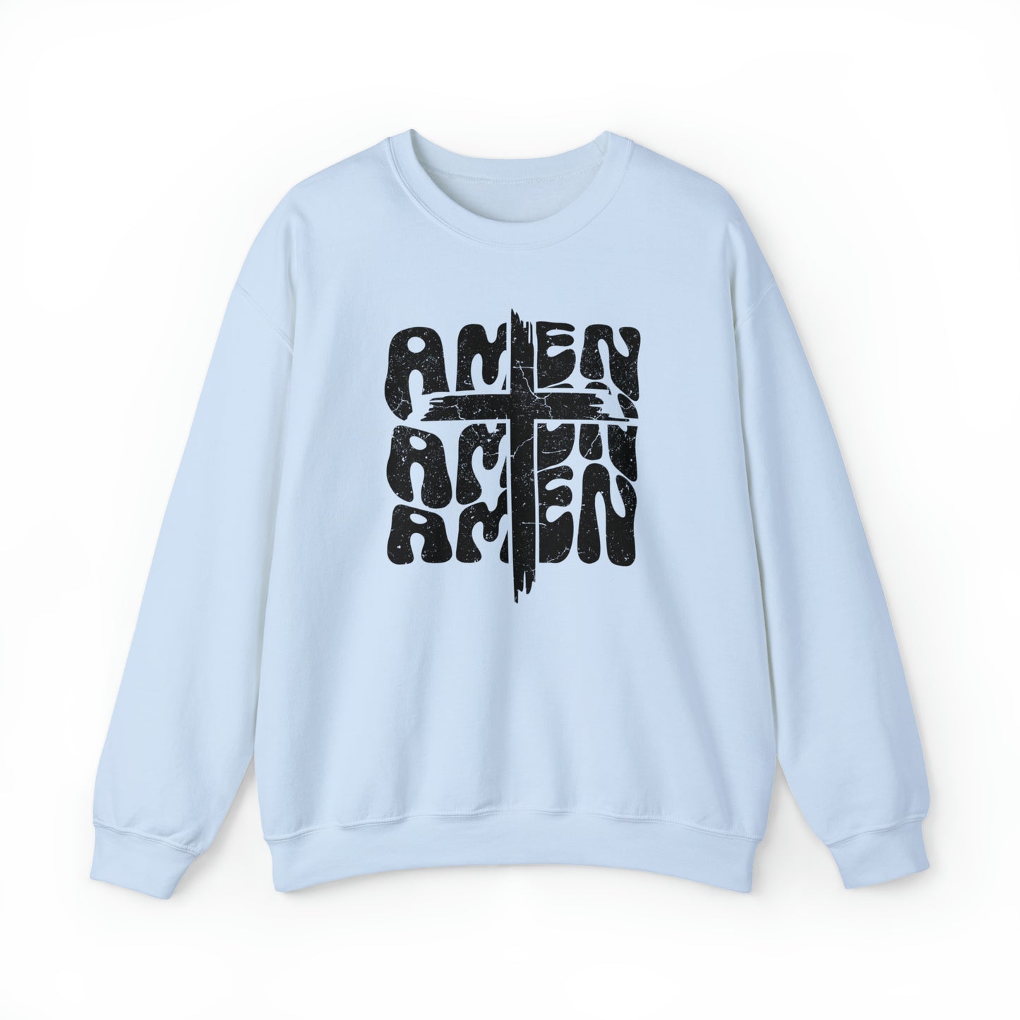 Amen Amen Amen with Cross Design Heavy Blend™ Crewneck Sweatshirt
