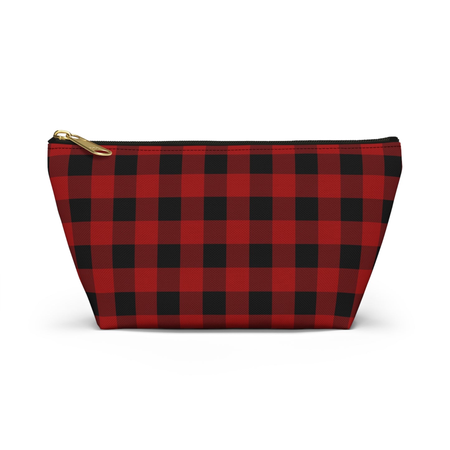 Red and Black Buffalo Plaid/Checkered Print Design Accessory Pouch w T-bottom