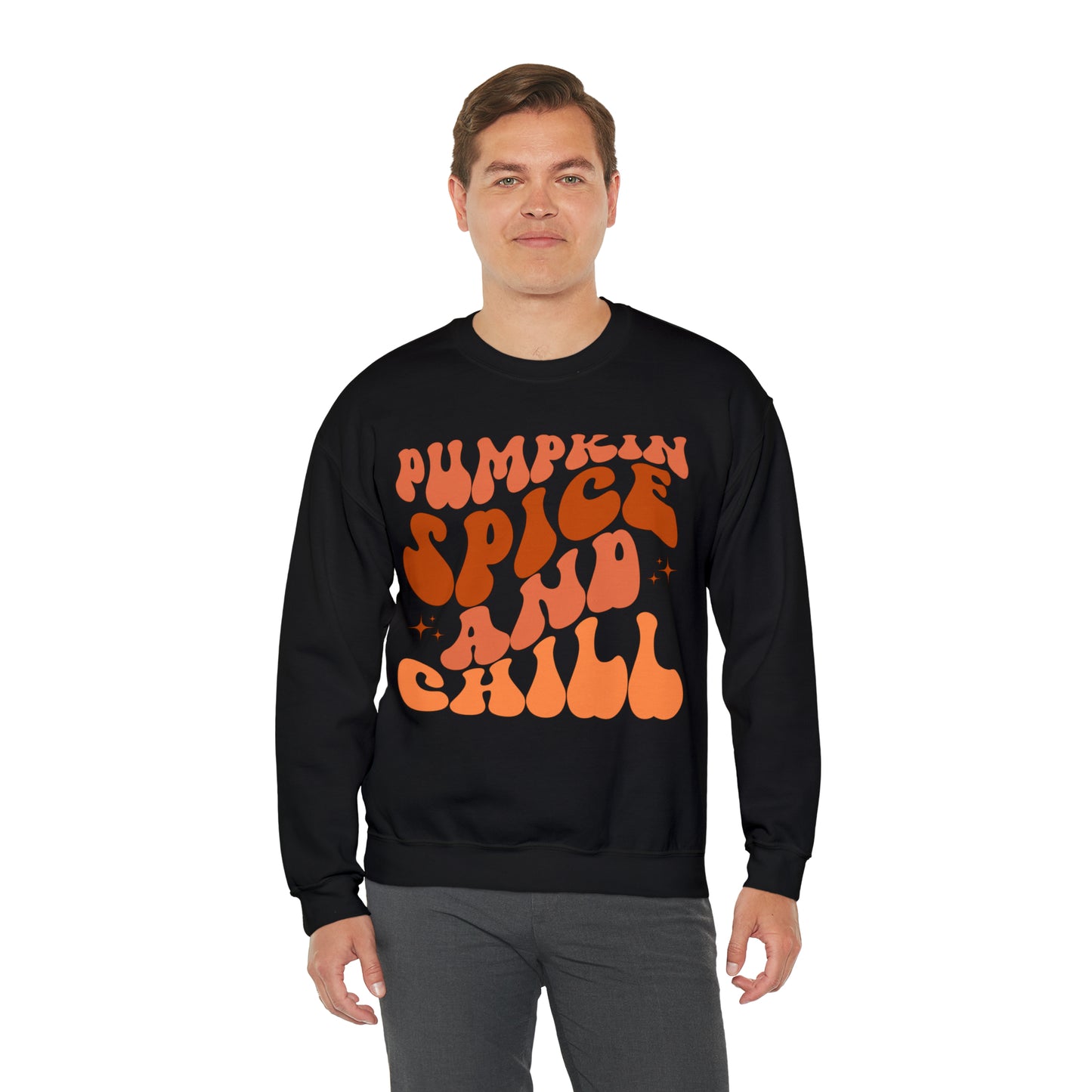 Pumpkin Spice and Chill Heavy Blend™ Crewneck Sweatshirt