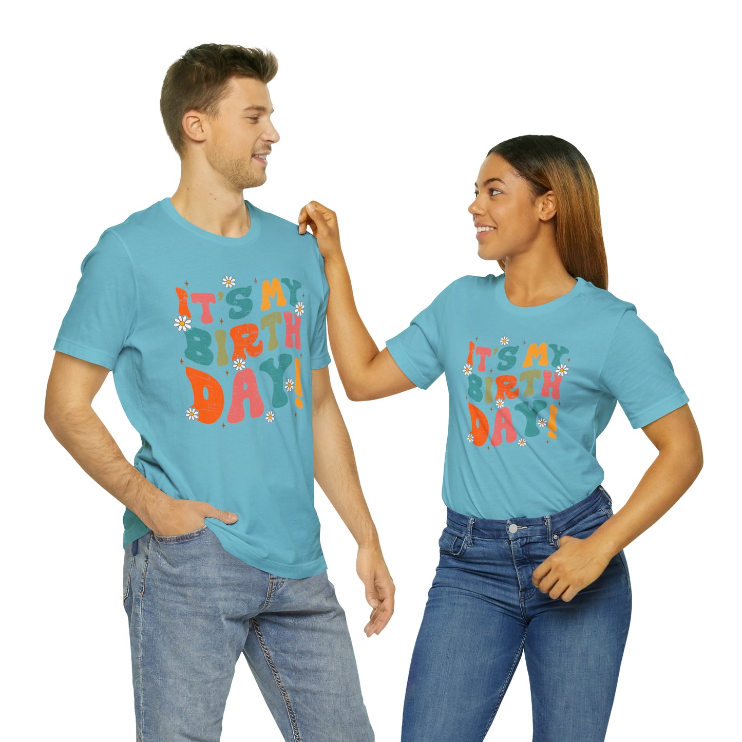Distressed It's My Birthday Colorful Daisy T-Shirt