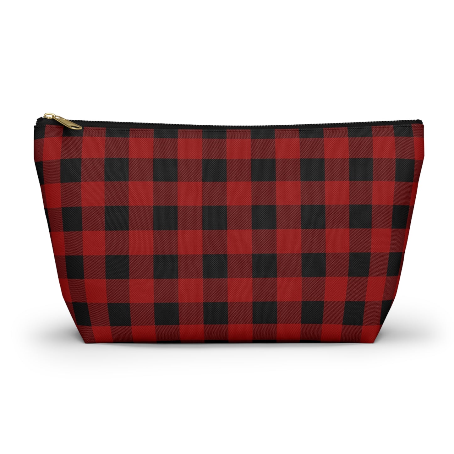 Red and Black Buffalo Plaid/Checkered Print Design Accessory Pouch w T-bottom