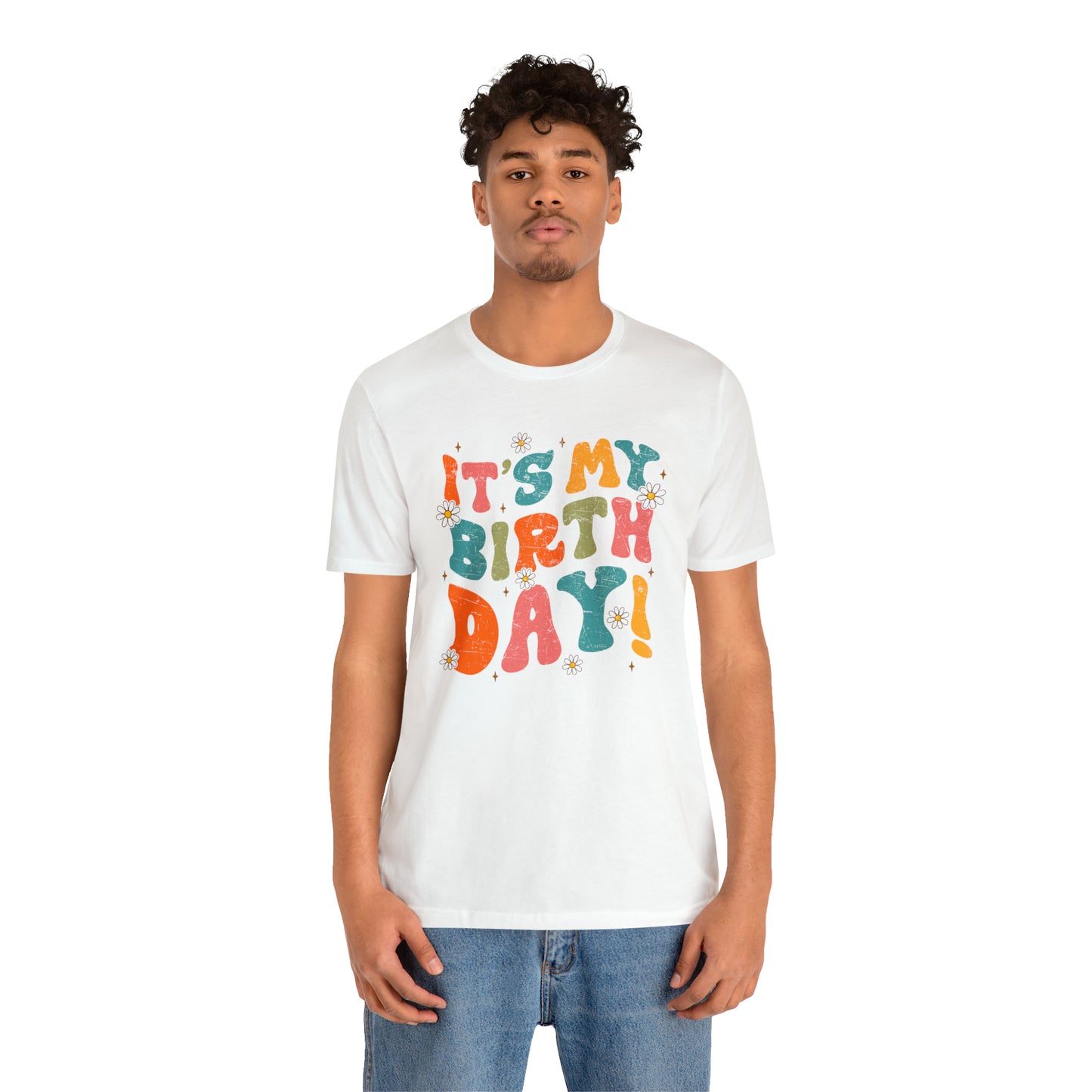 Distressed It's My Birthday Colorful Daisy T-Shirt