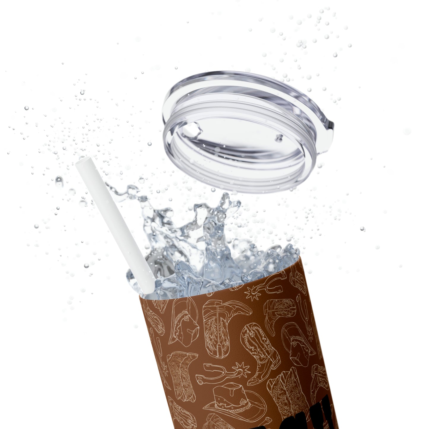 Kick Up the Boots Nashville Themed Skinny Tumbler with Straw, 20oz