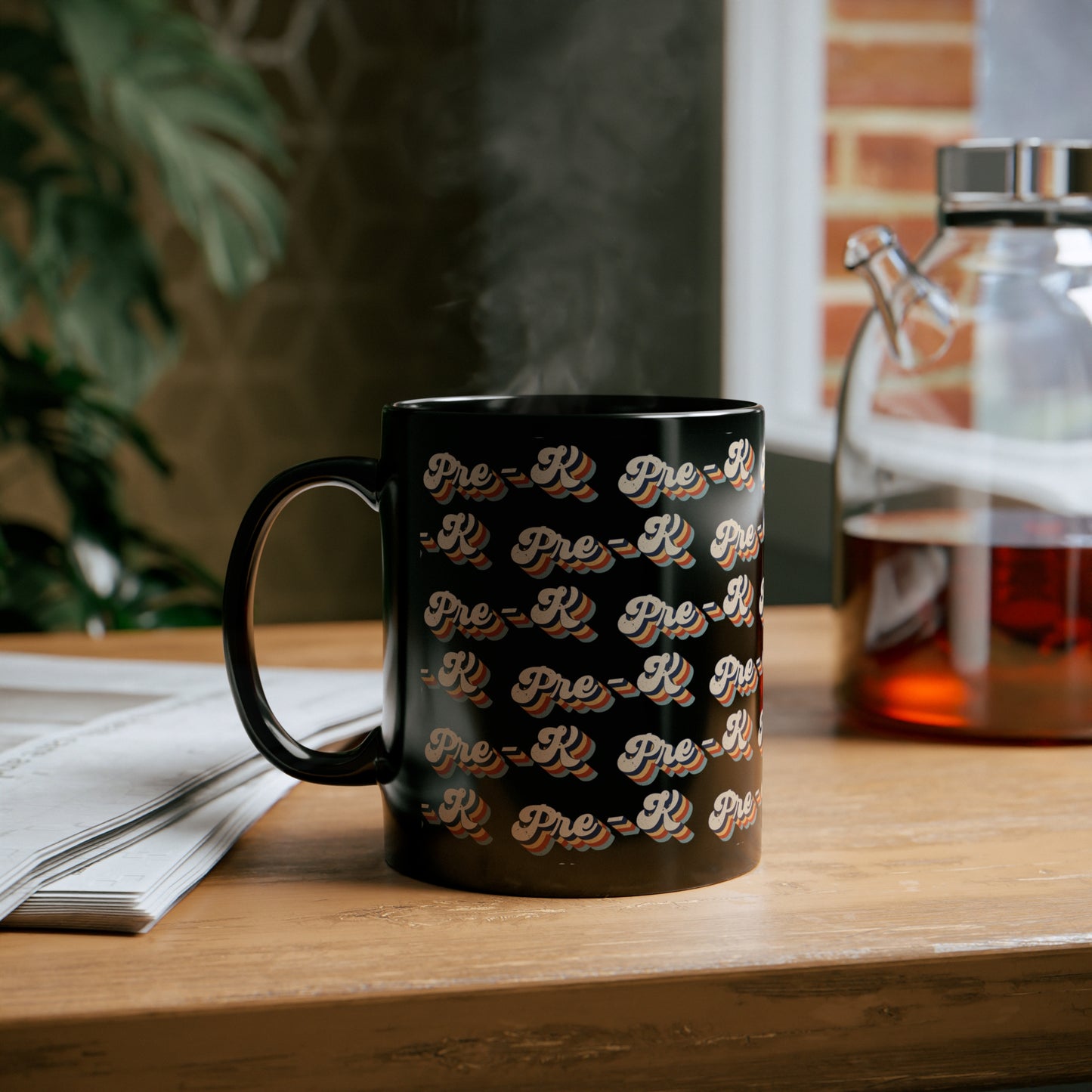 Retro Pre-K n 11oz Black Mug