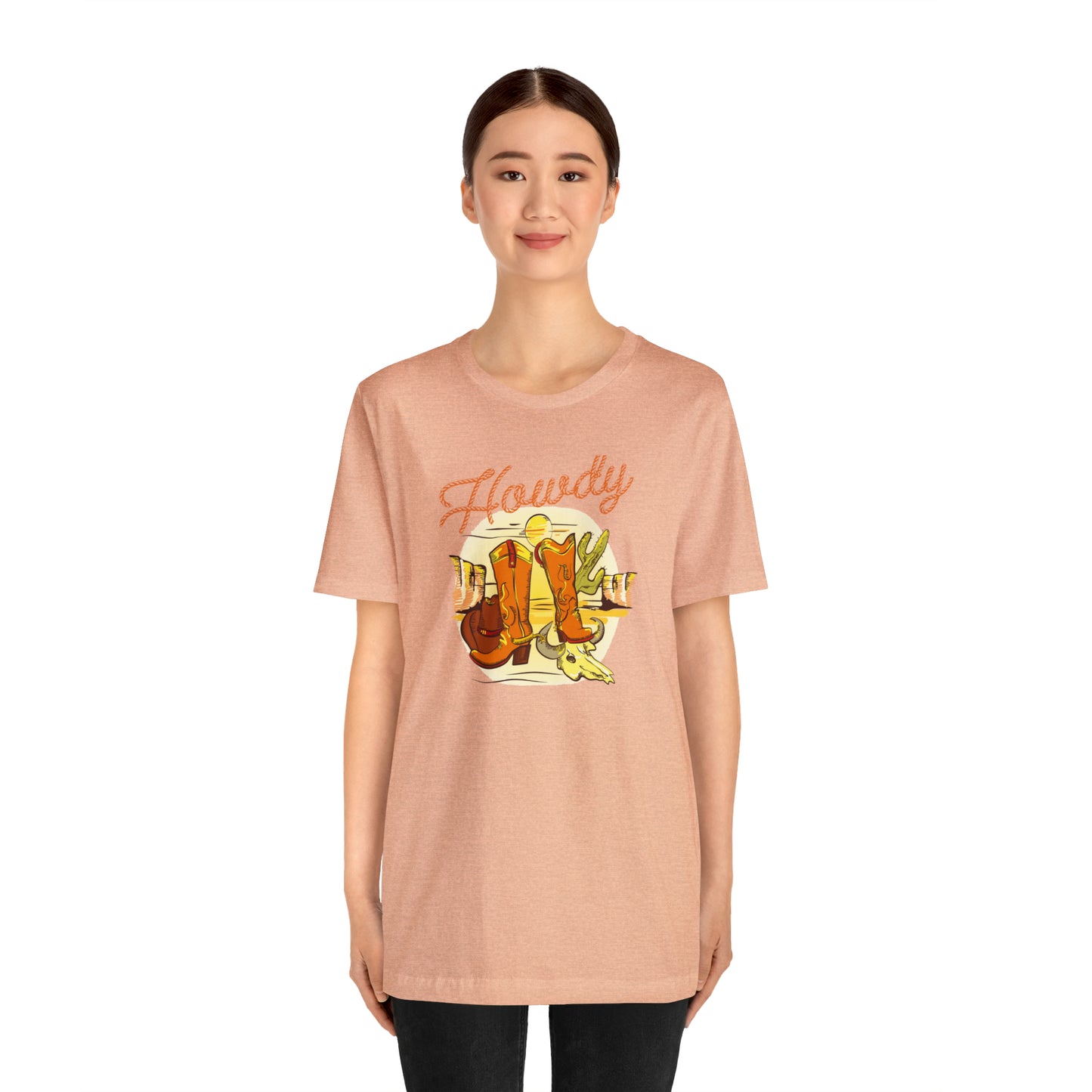 "Rope Howdy with boots" Unisex Jersey Short Sleeve Tee