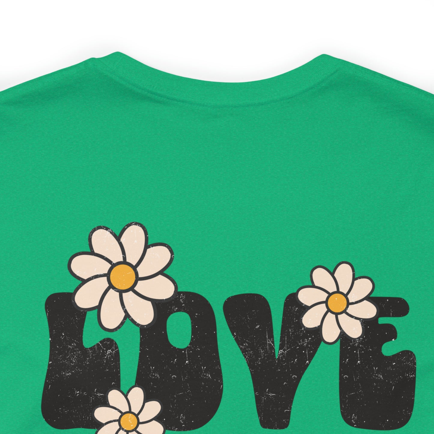 Distressed Daisy Love Like Jesus - Front and Back Design - T-Shirt
