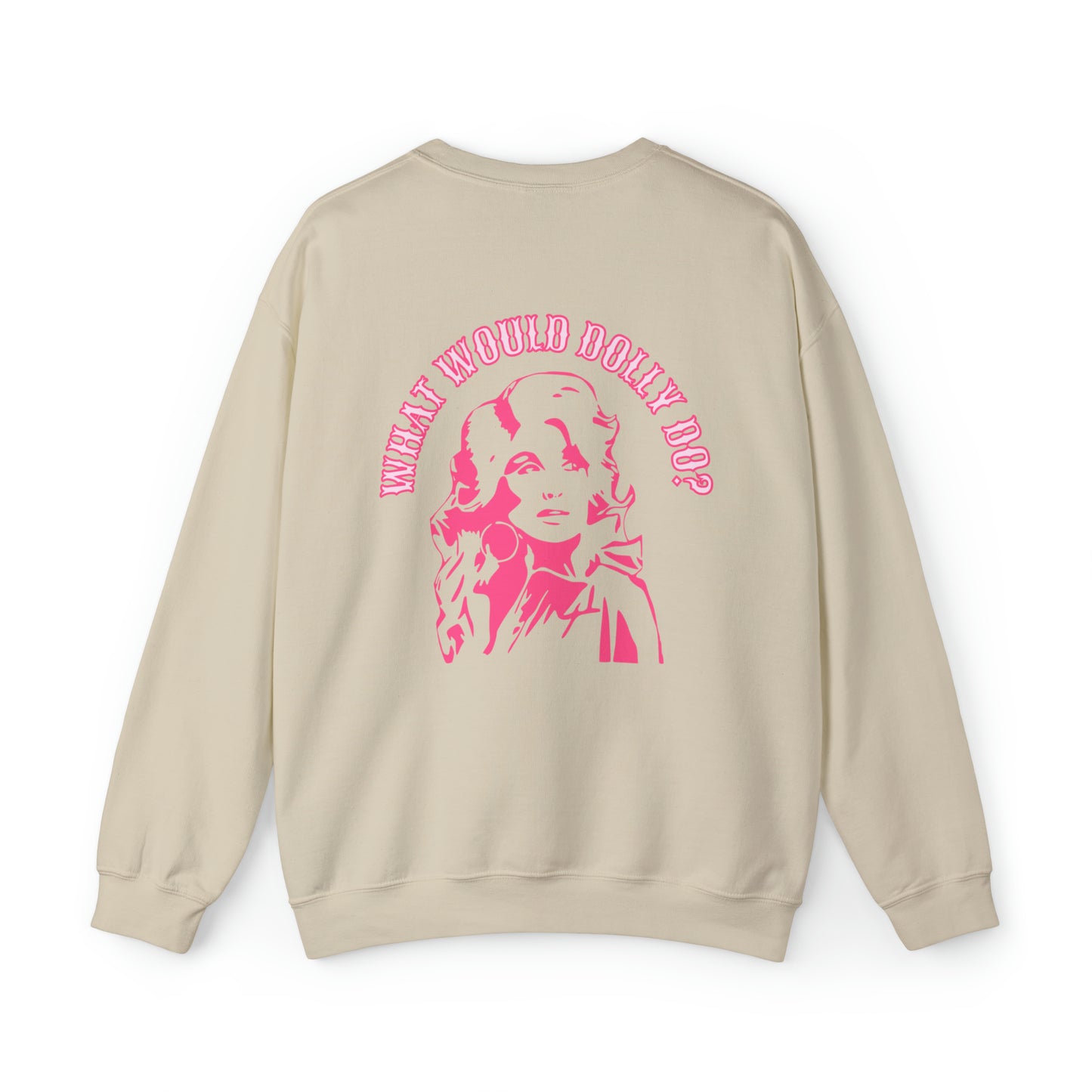 "Living Like Dolly/ What Would Dolly do?" (Front & Back Design) - Unisex Heavy Blend™ Crewneck Sweatshirt