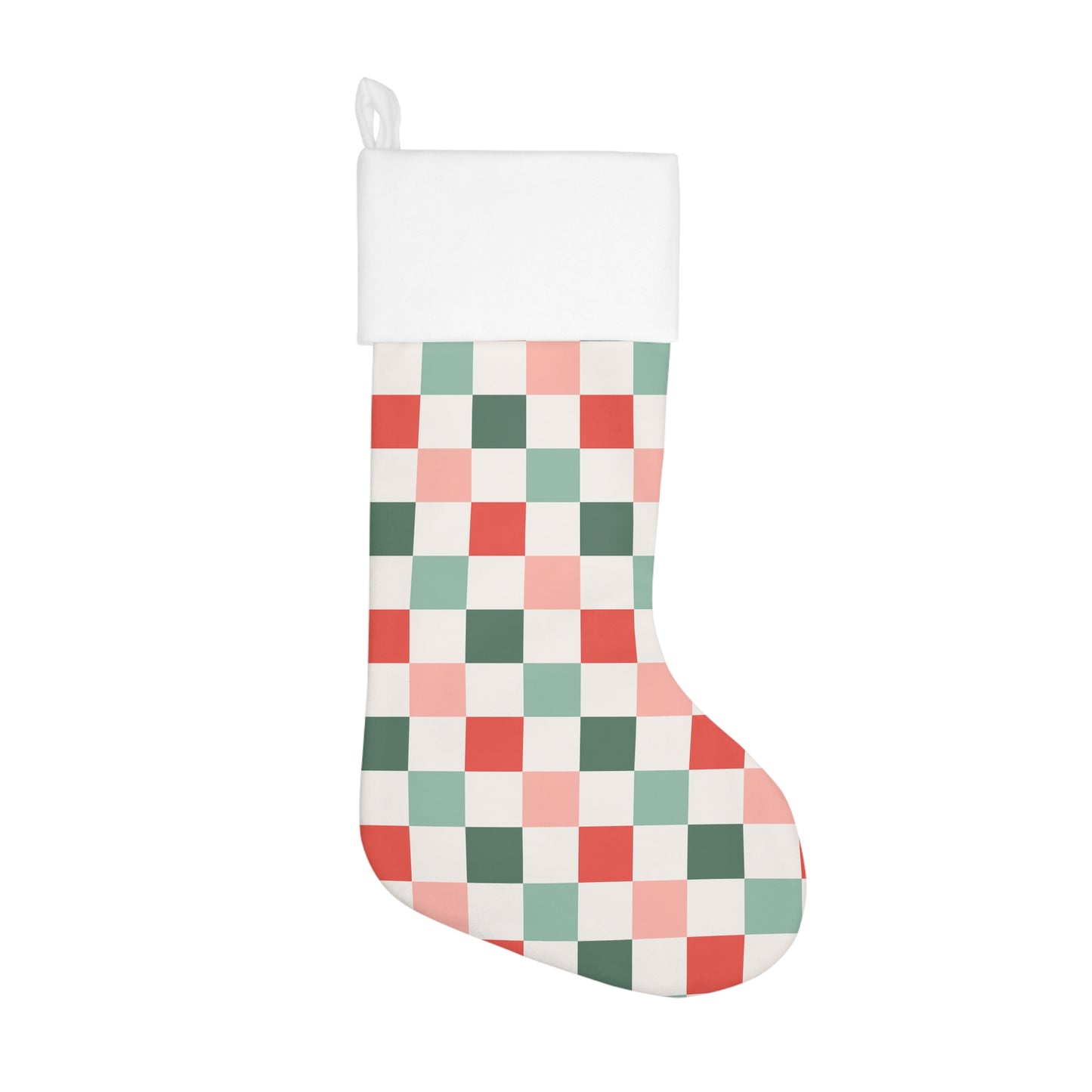 Retro Christmas Checkerboard Holiday Stocking