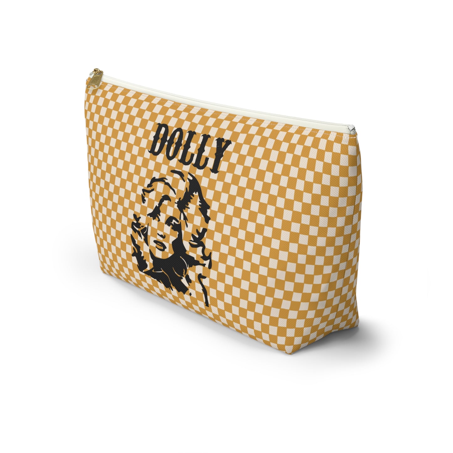 Dolly Portrait Checkerboard Accessory Pouch w T-bottom