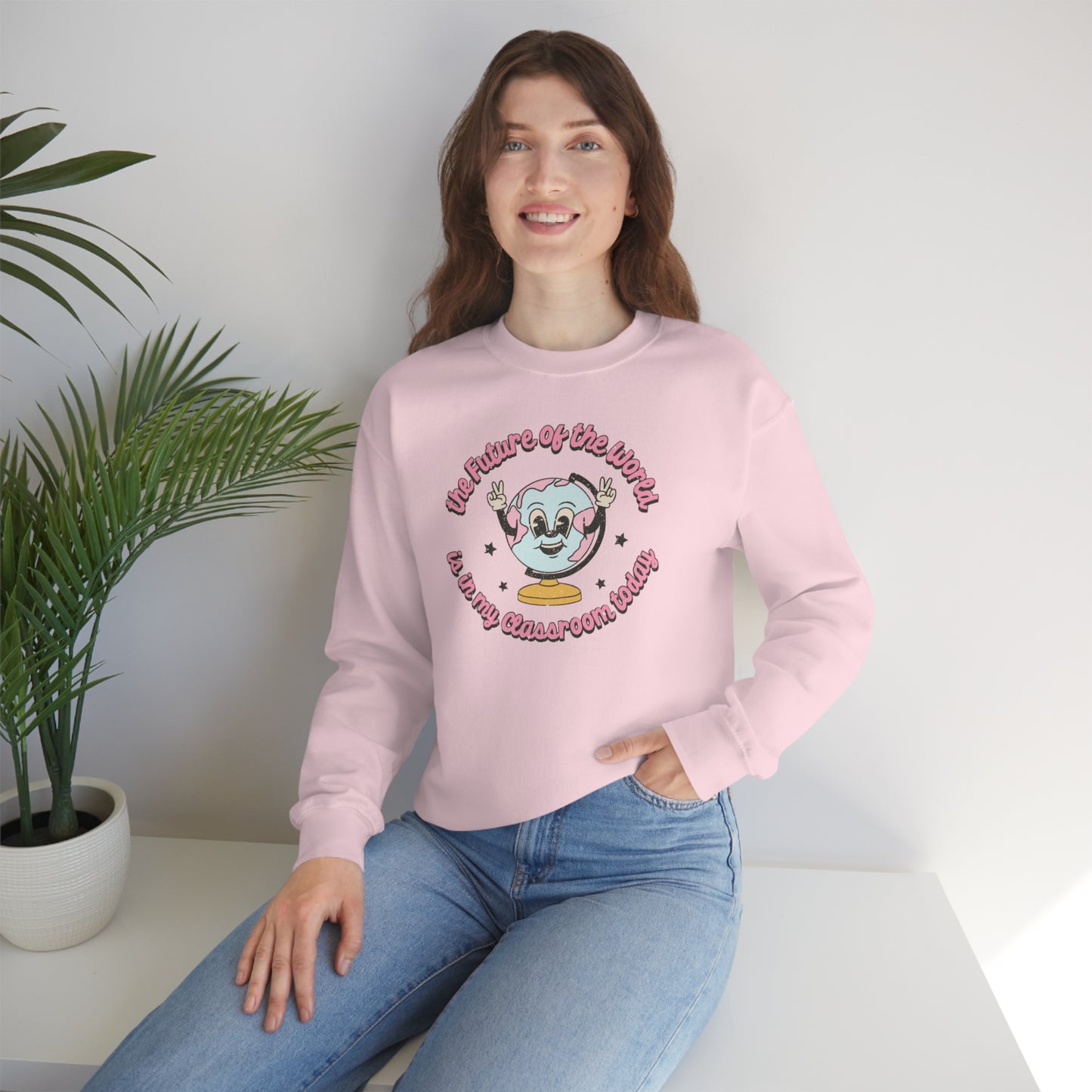 "The Future of the World is in My Classroom Today" - Unisex Heavy Blend™ Crewneck Sweatshirt