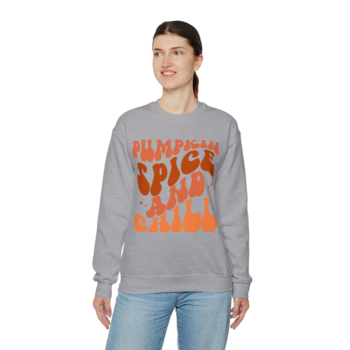 Pumpkin Spice and Chill Heavy Blend™ Crewneck Sweatshirt