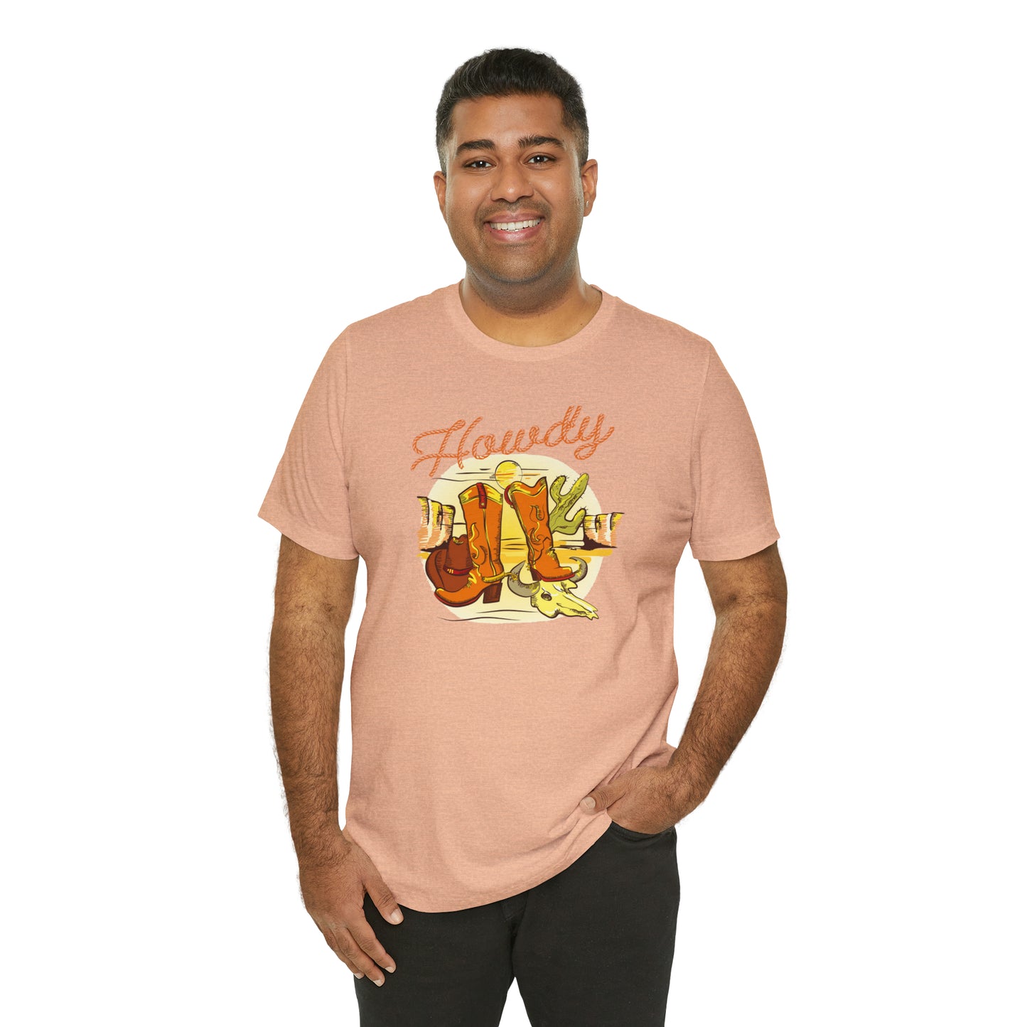 "Rope Howdy with boots" Unisex Jersey Short Sleeve Tee