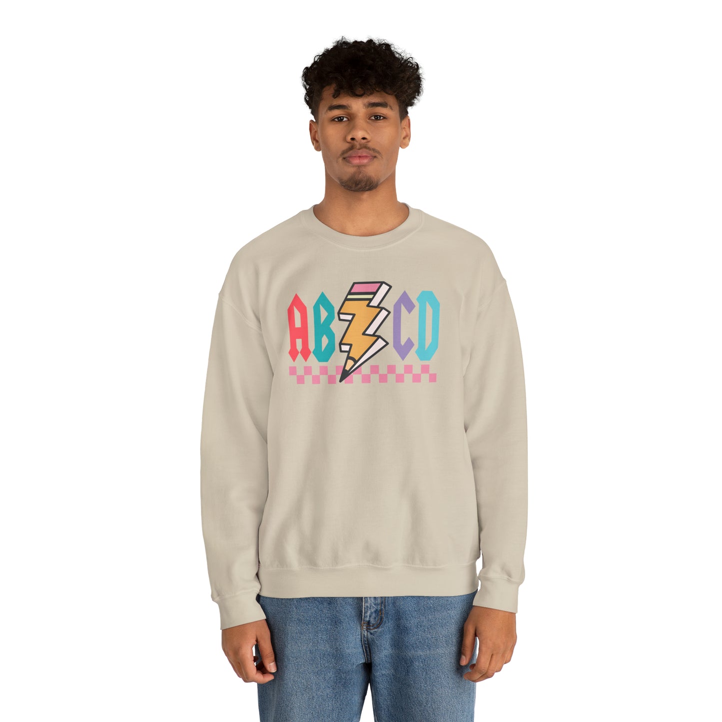 Vintage ABCD Rock and Roll Teacher Heavy Blend™ Crewneck Sweatshirt