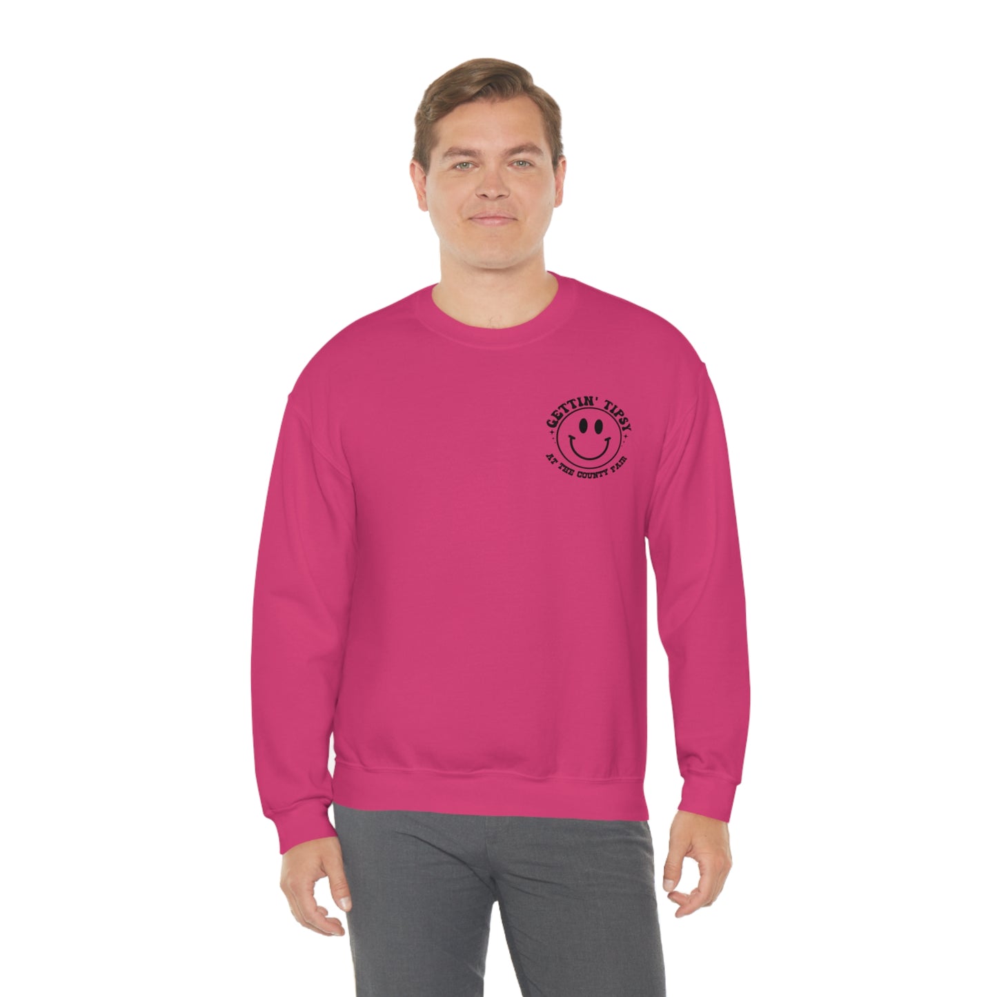 "Gettin' Tipsy at the County Fair" (Front & Back Design) - Unisex Heavy Blend™ Crewneck Sweatshirt